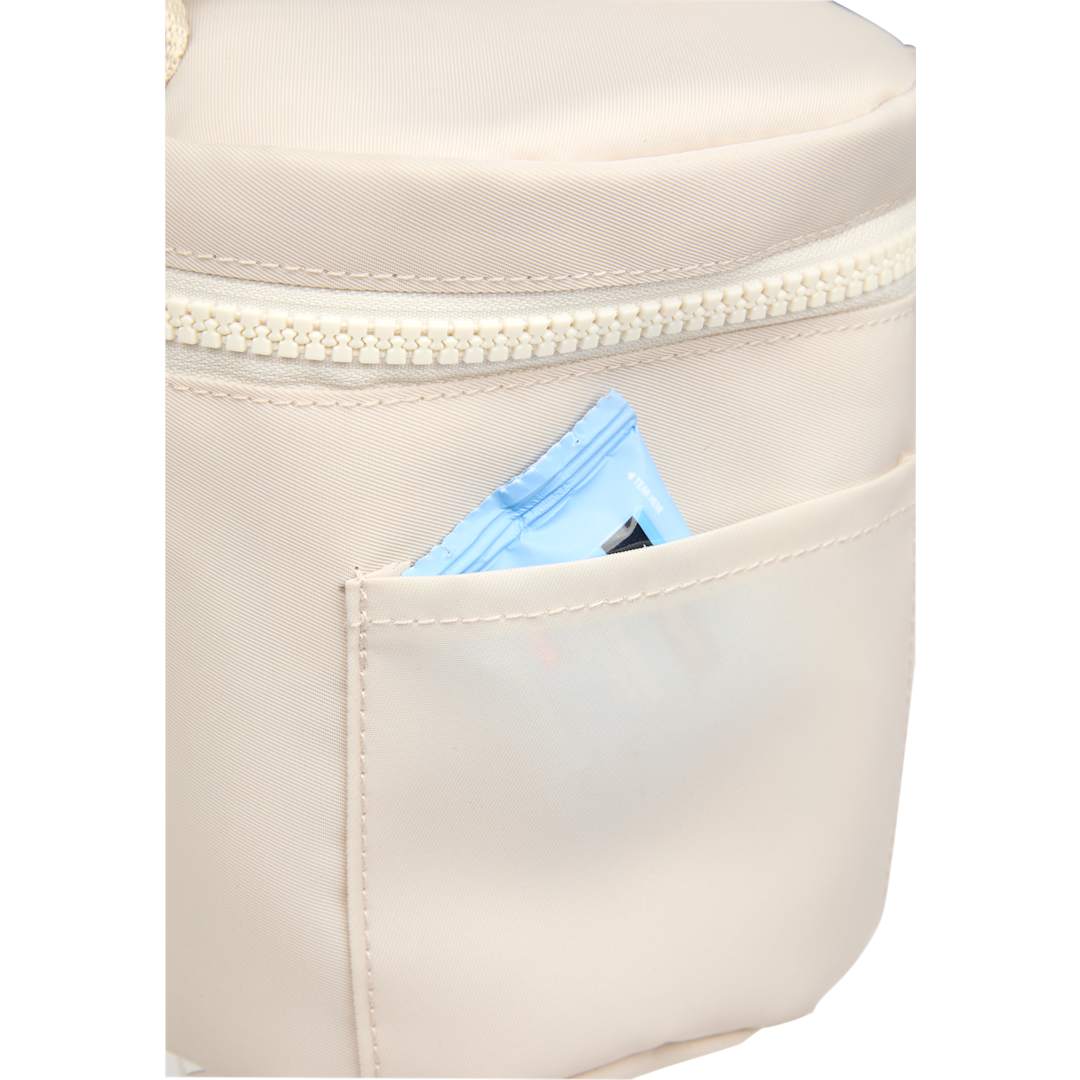 Front View of Natural Wellable Recycled Round Travel Case