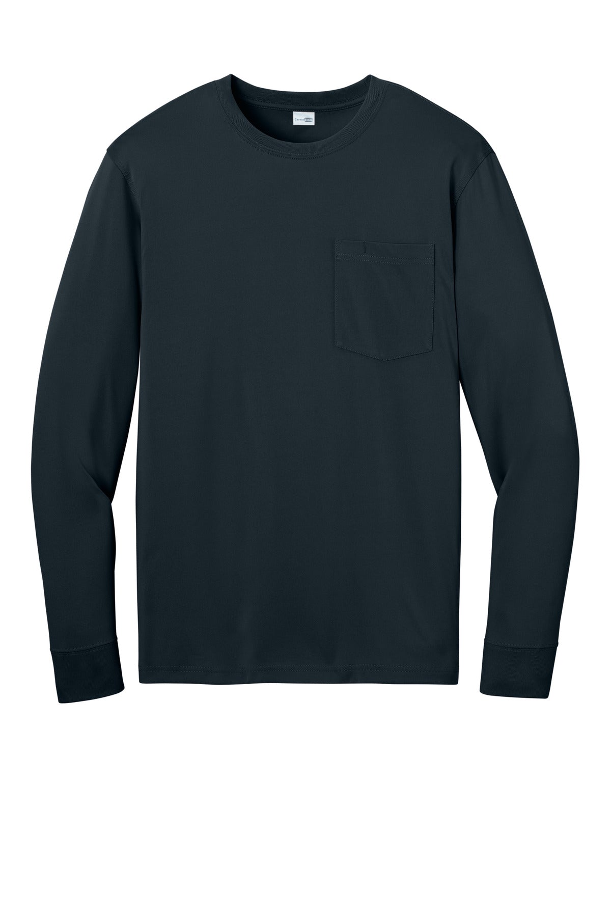 Front View of Navy CornerStone Workwear Pro Long Sleeve Pocket Tee CS440LSP