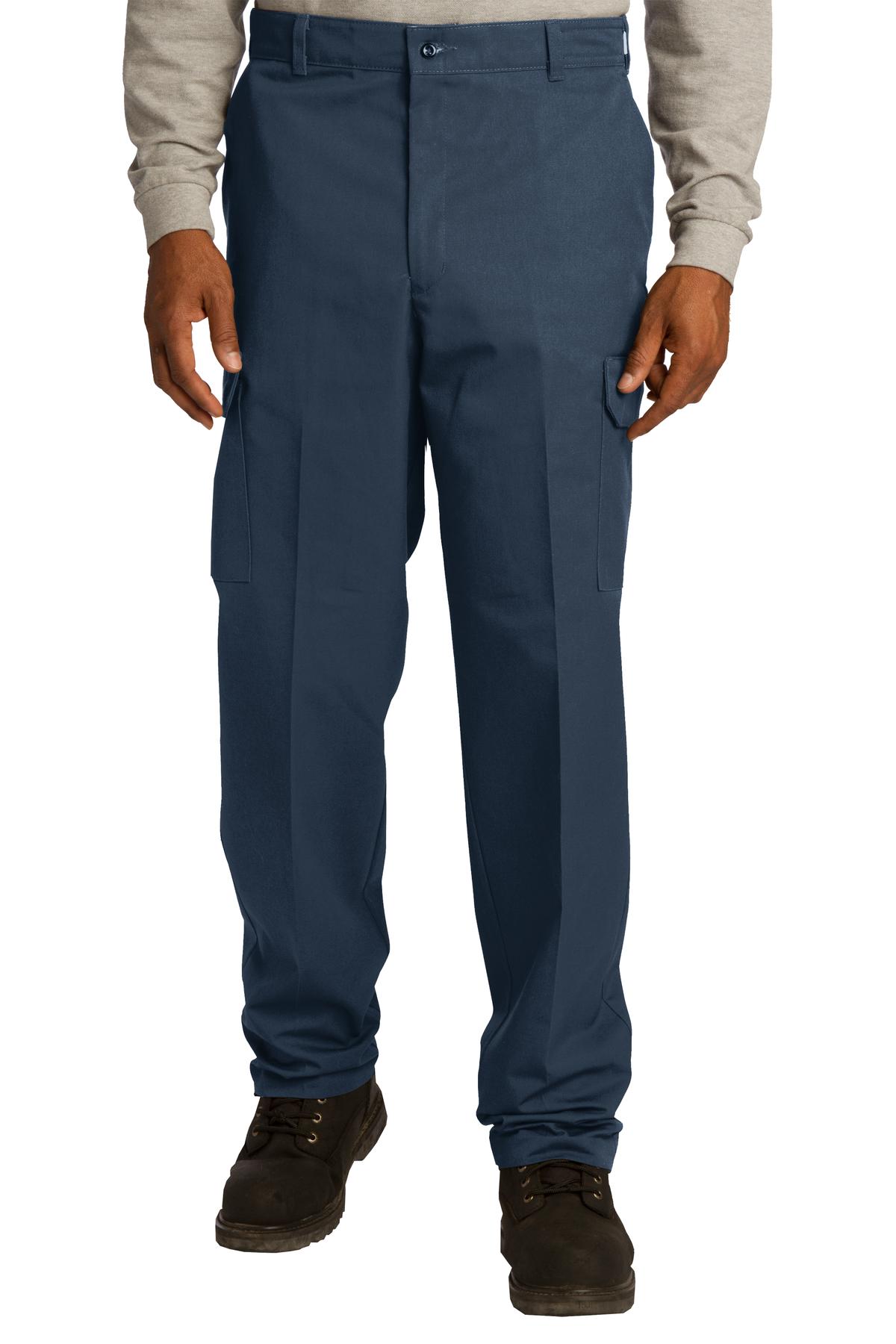 Front View of Navy Red Kap Industrial Cargo Pant. PT88