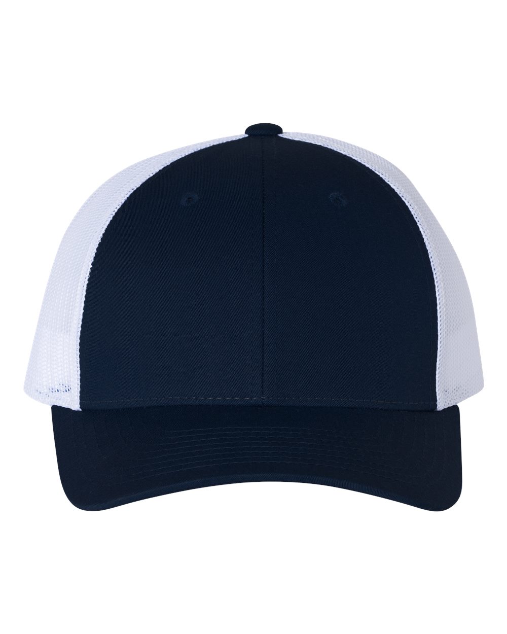 Front View of Navy/ White Low Pro Trucker Cap - 115
