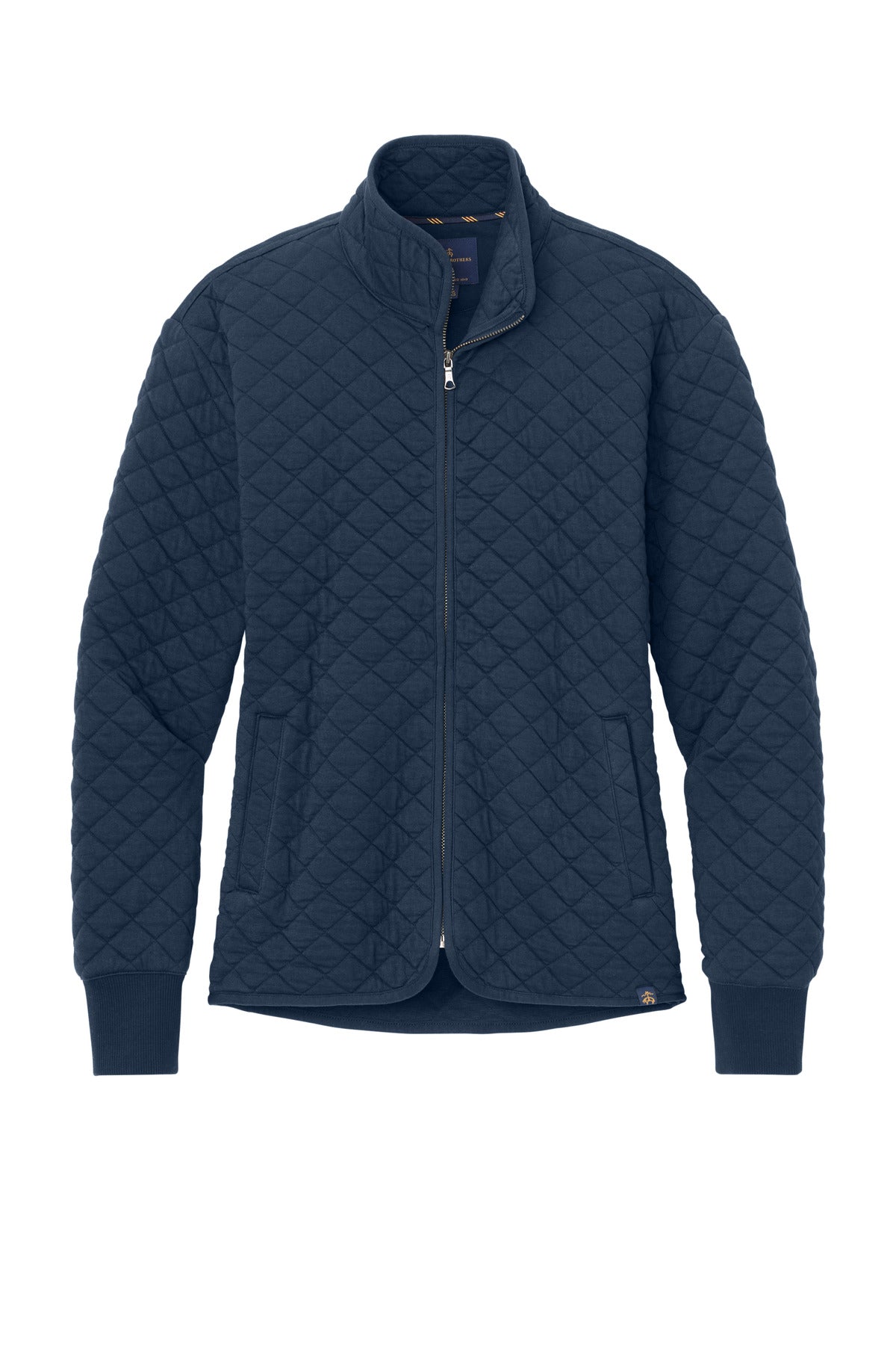 Front View of NavyBlazer Brooks Brothers Women's Diamond Quilt Full-Zip BB18213