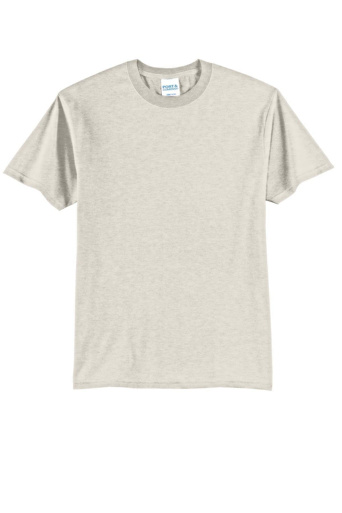 Front View of OatHthr Port & Co Core Blend Tee. PC55