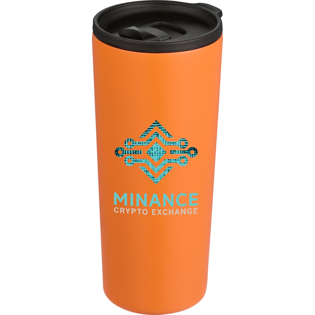 Front View of Orange Leeston Copper Vacuum Insulated Tumbler 24oz