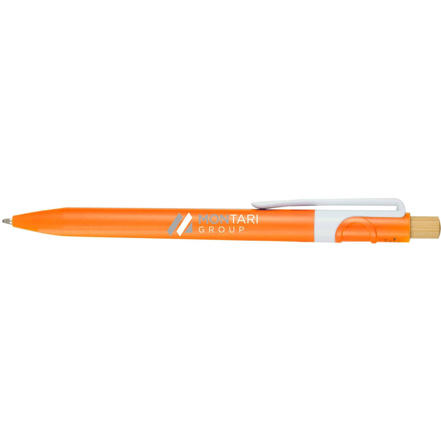 Front View of Orange Sunburst Recycled Gel Pen