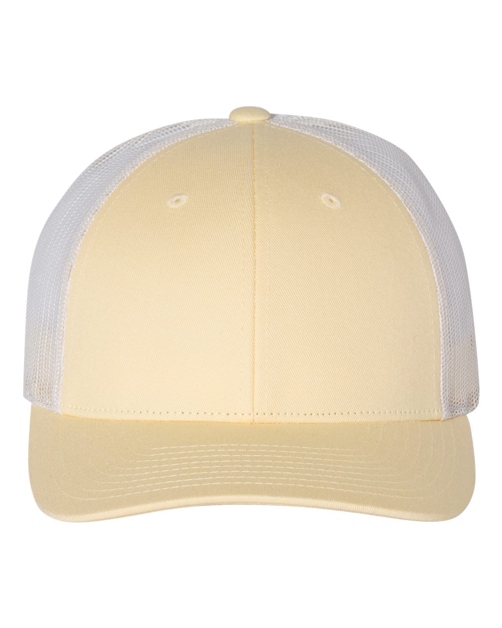 Front View of Pale Banana/ Birch Low Pro Trucker Cap - 115