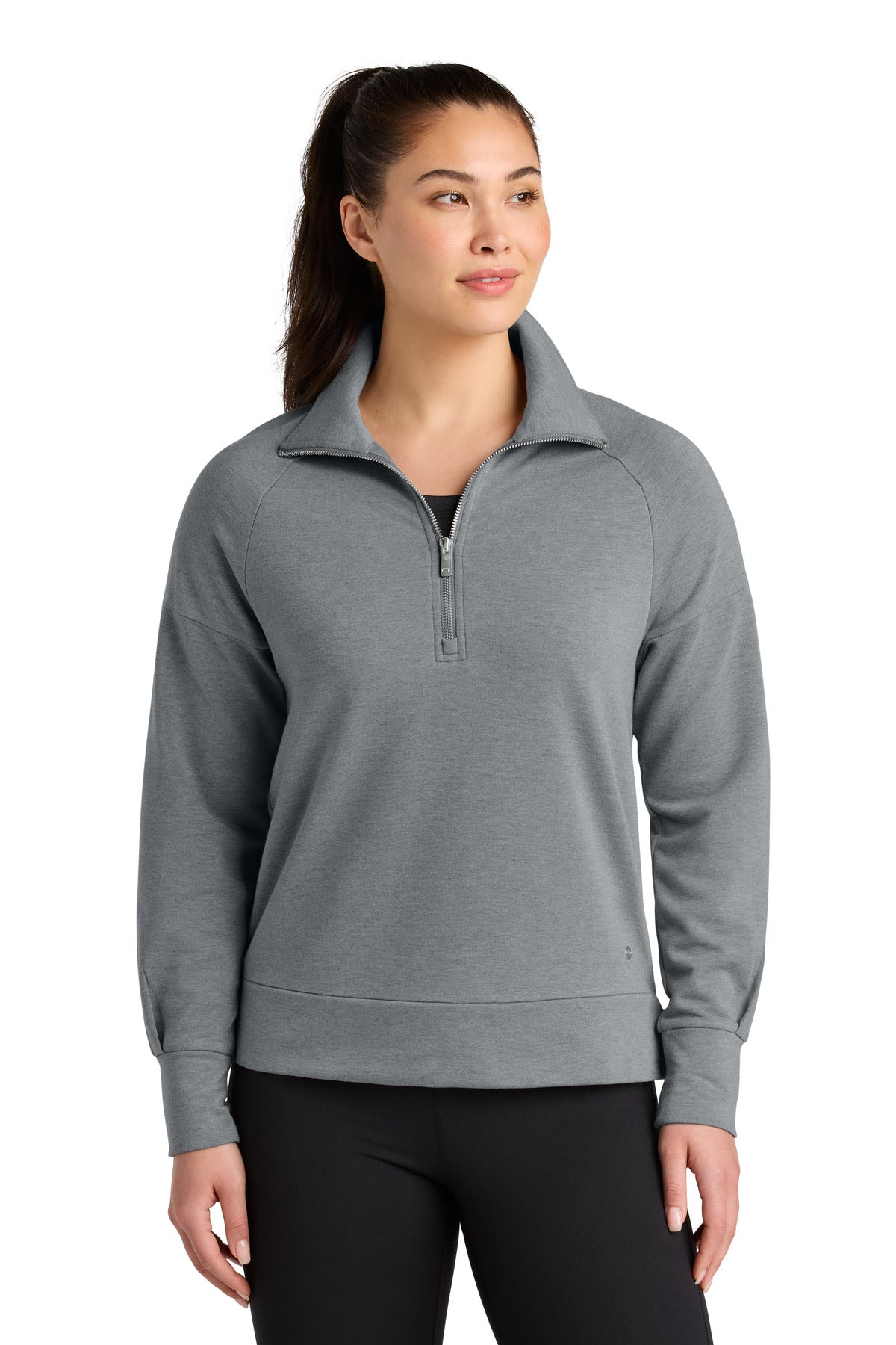Front View of PetrolGHt OGIO Women's Luuma 1/2-Zip LOG814