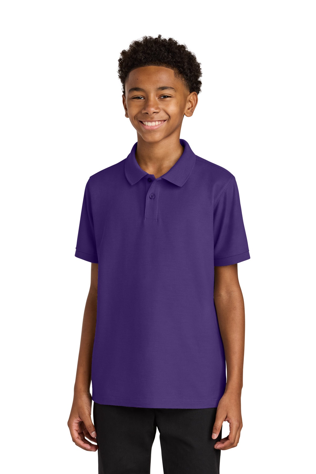 Front View of PrismPrpl Port Authority Youth Wearever Signature Pique Polo Y200