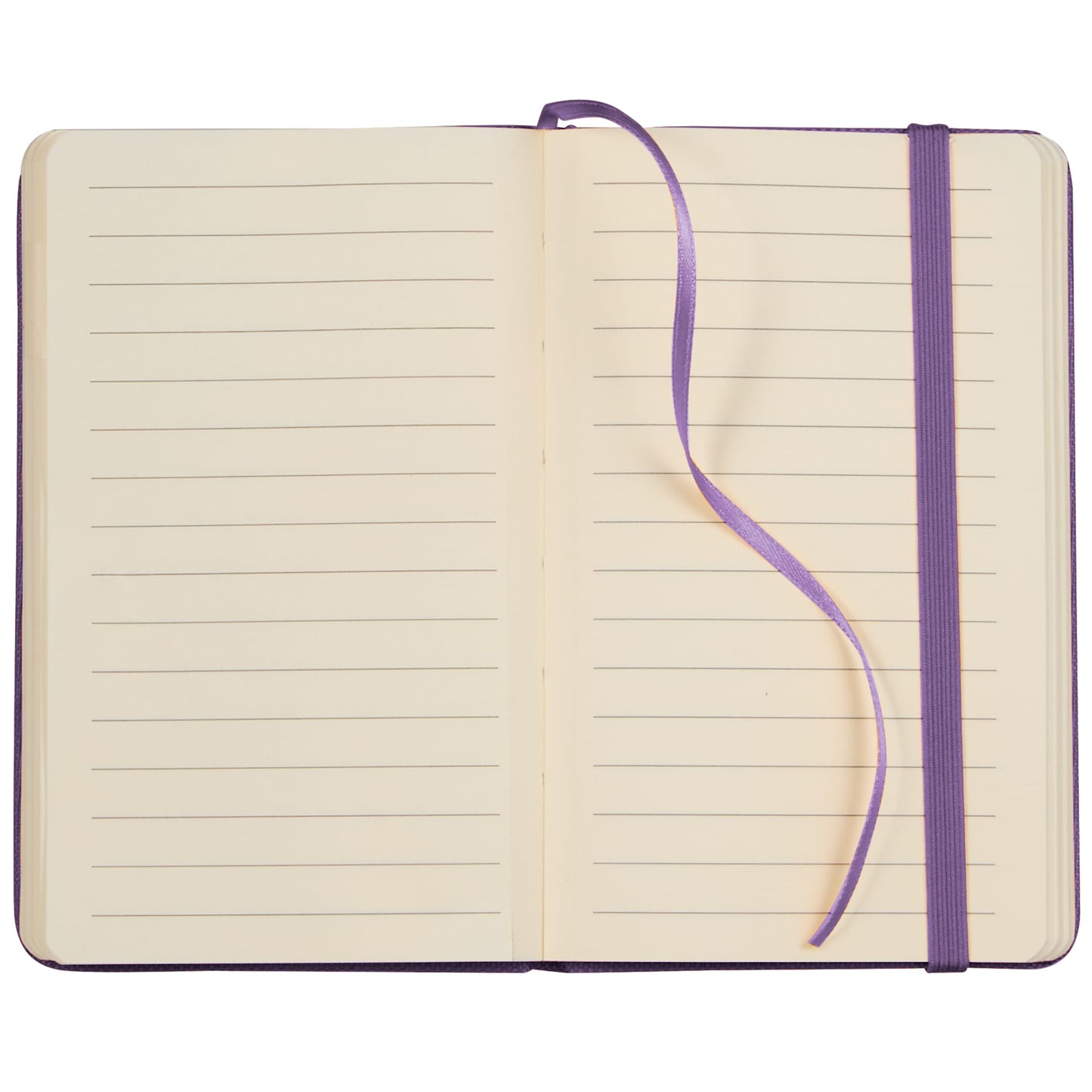 Front View of Purple 3.5" x 5.5" Recycled PET Pocket Bound Journal