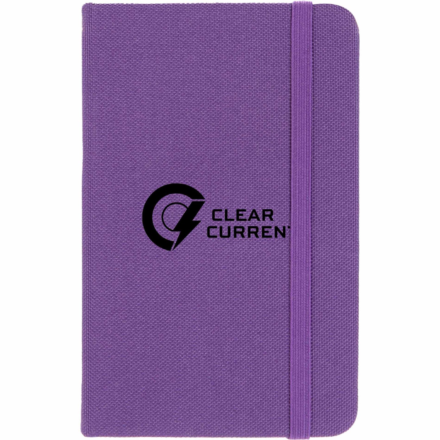Front View of Purple 3.5" x 5.5" Recycled PET Pocket Bound Journal