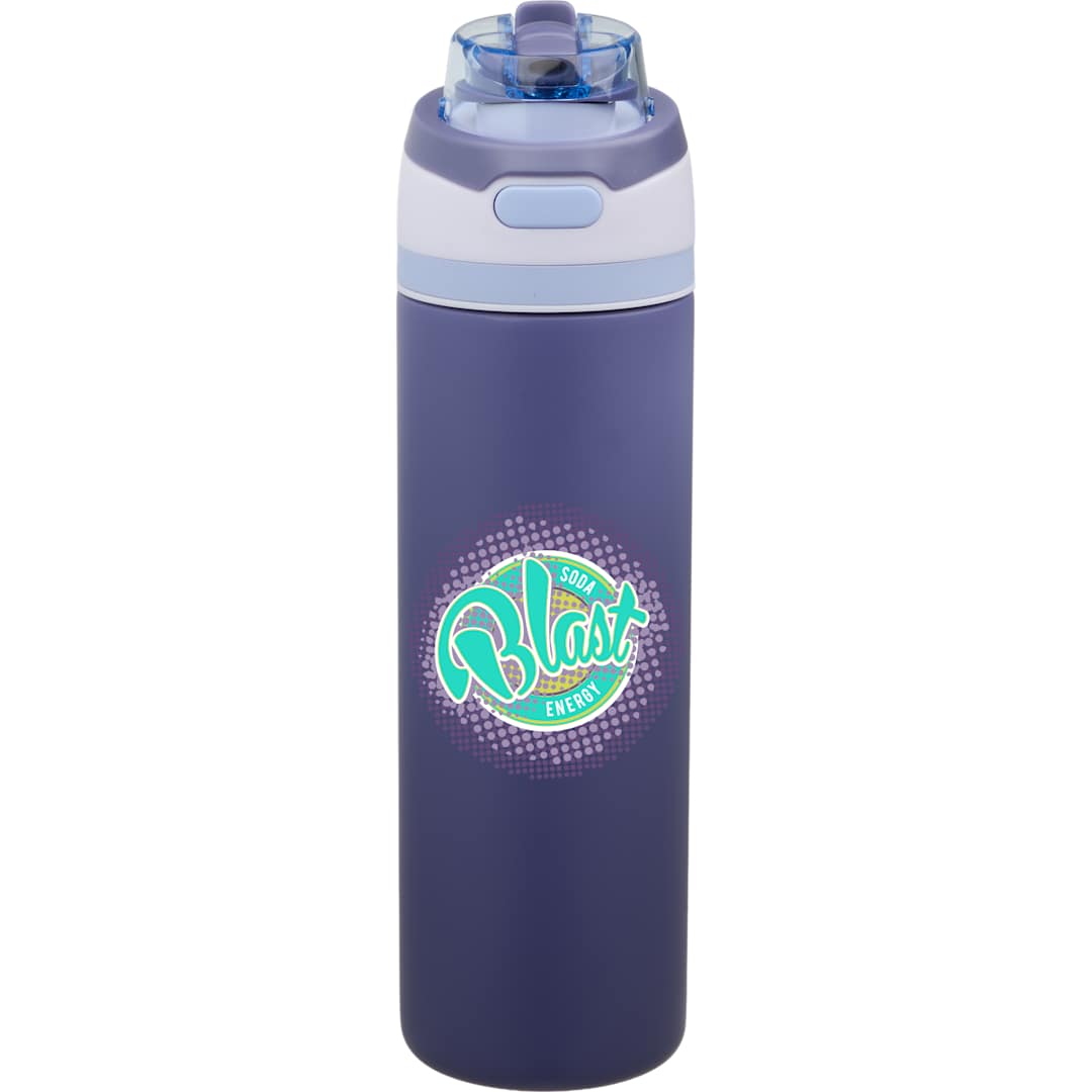 Front View of Purple Elvin 28oz Recycled Stainless Flip Straw Bottle
