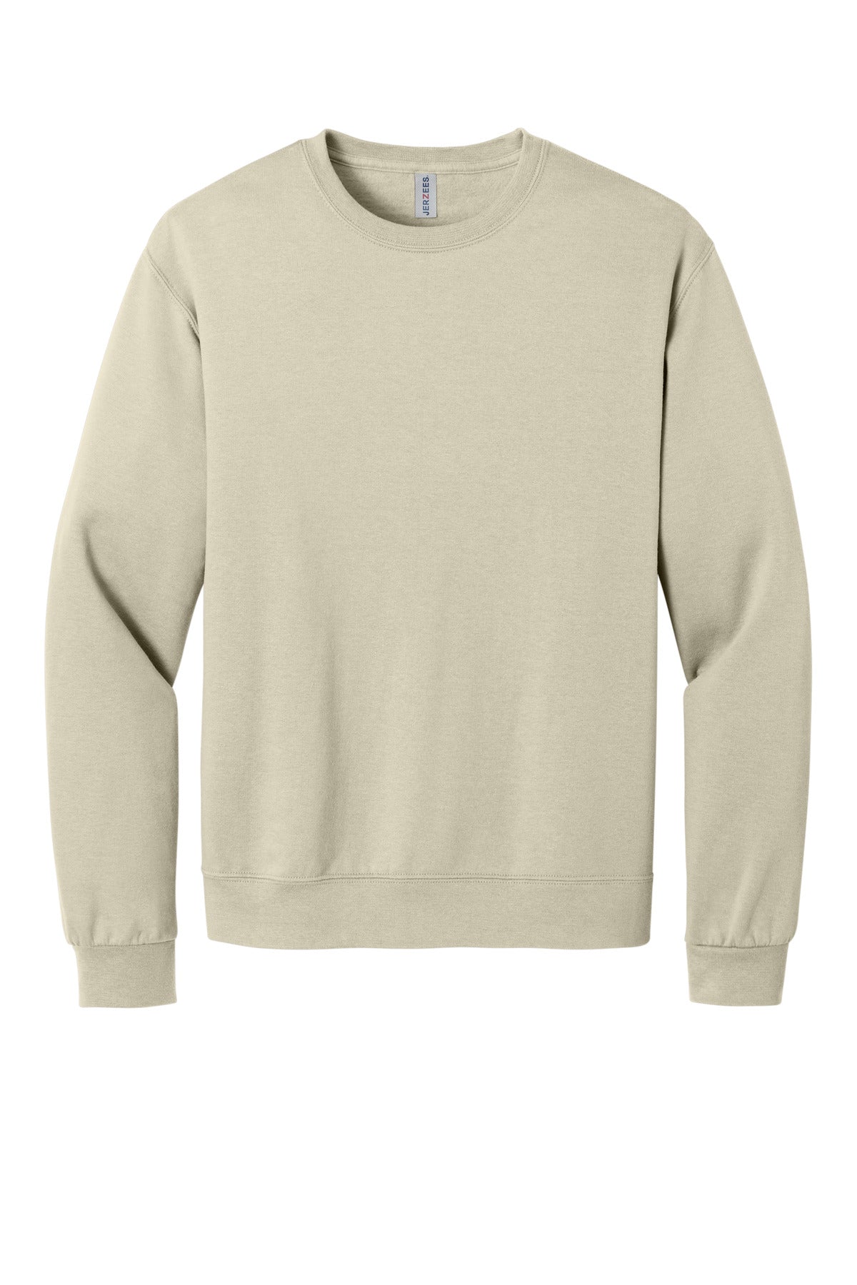 Front View of Putty Jerzees Ultimate Unisex CVC Ring Spun Crewneck Sweatshirt IC48M