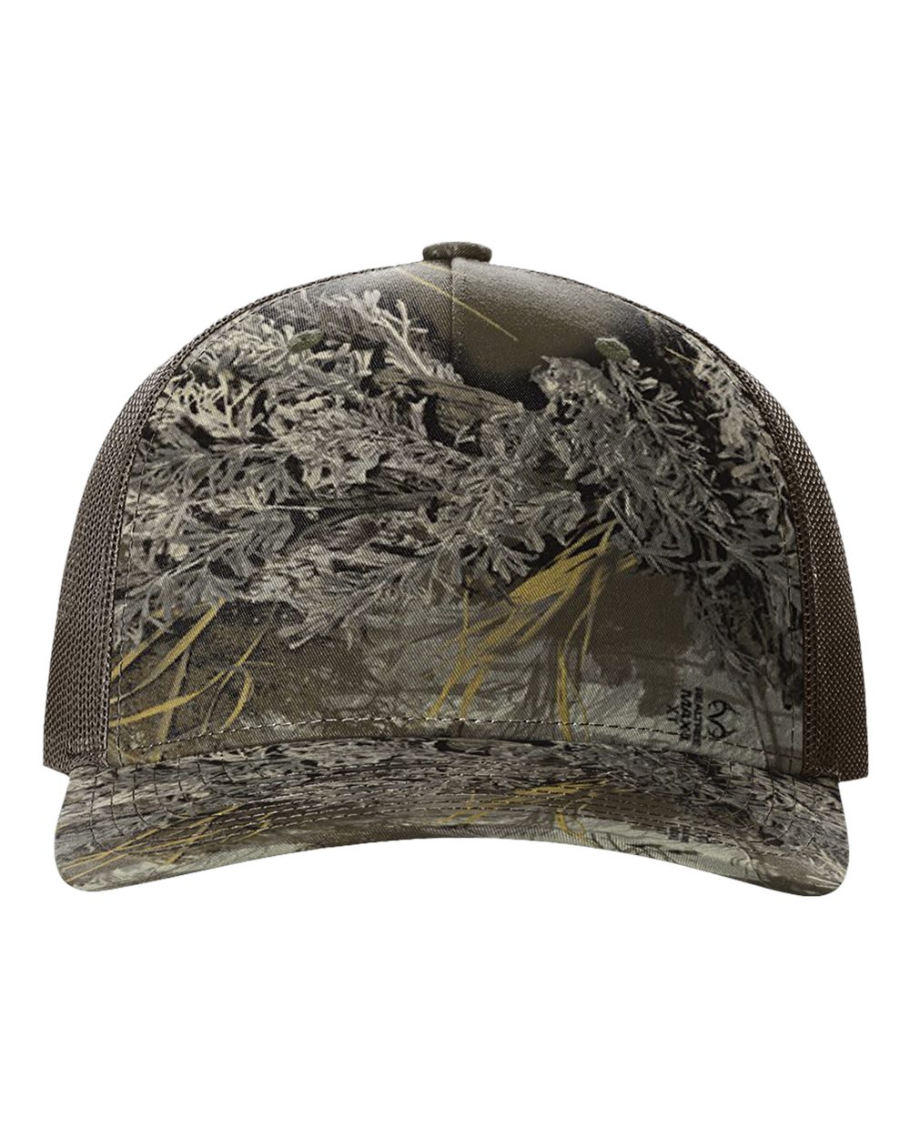 Front View of Realtree Max-1/ Brown Five-Panel Printed Trucker Cap - 112PFP