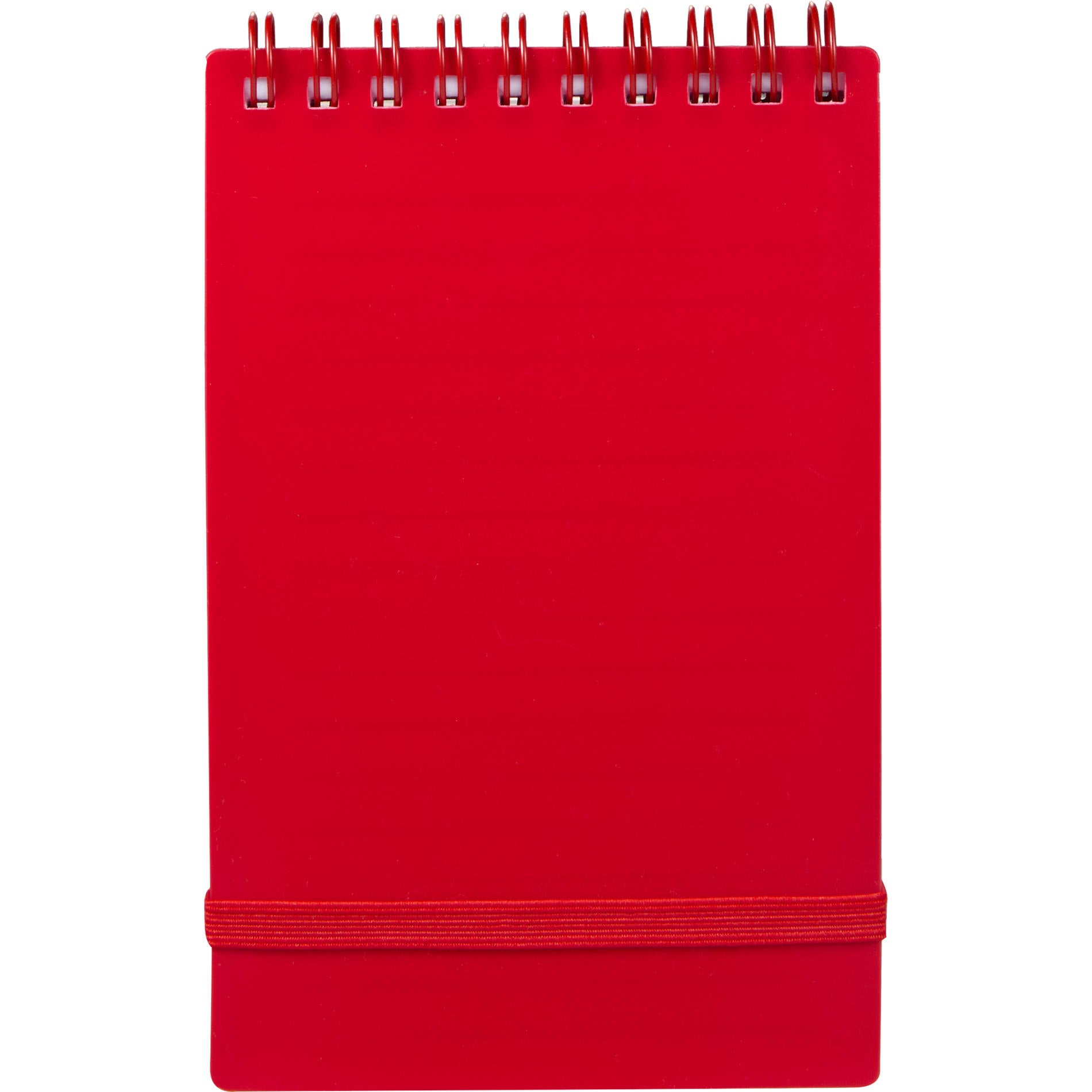 Front View of Red 3" x 5" Recycled Stand Up Pocket Jotter plain