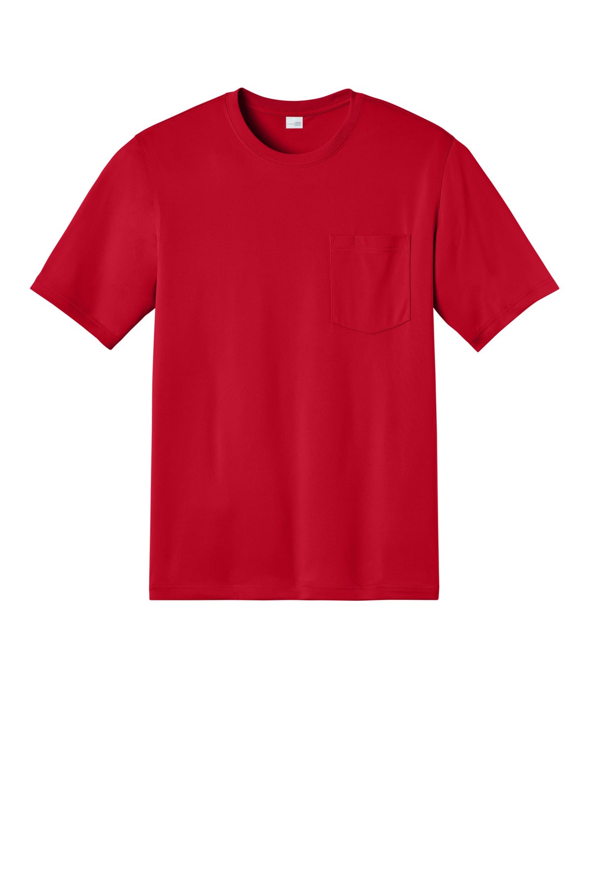 Front View of Red CornerStone Workwear Pro Short Sleeve Pocket Tee CS440P