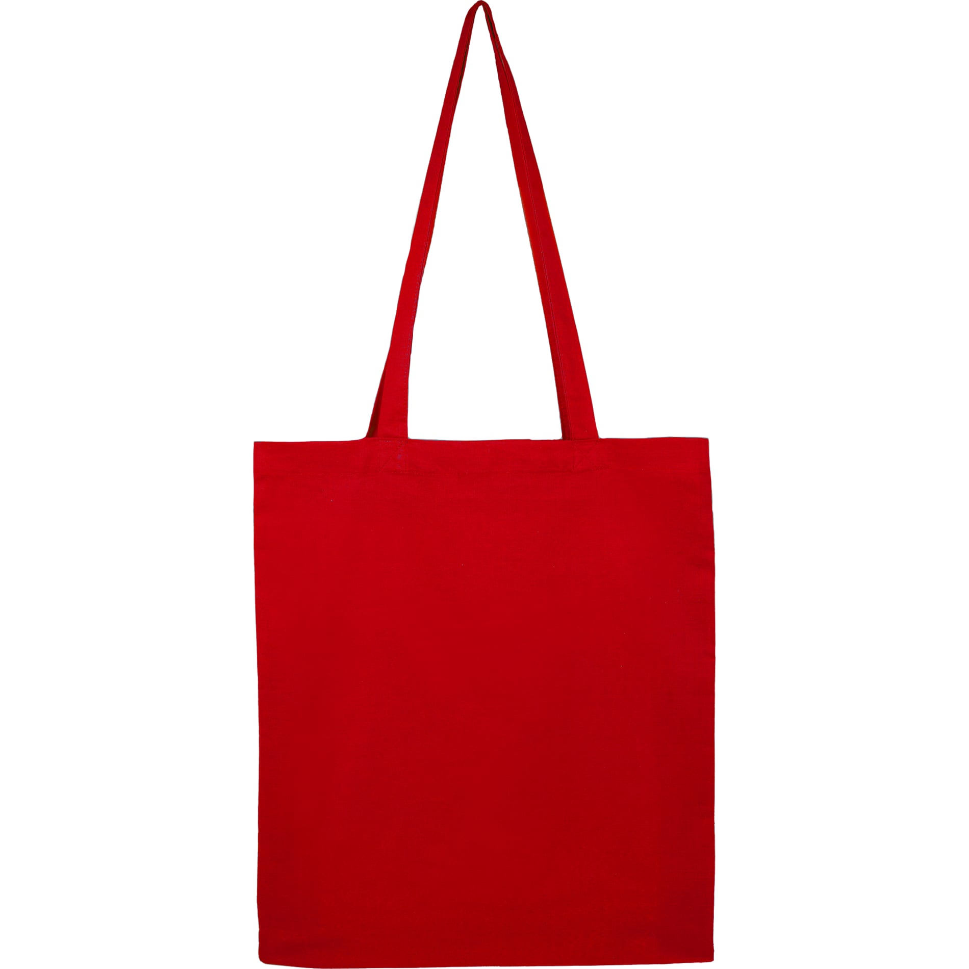 Front View of Red Organic 4oz Cotton Tote plain