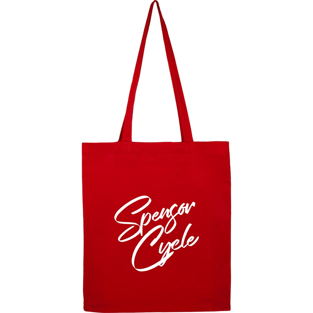 Front View of Red Organic 4oz Cotton Tote