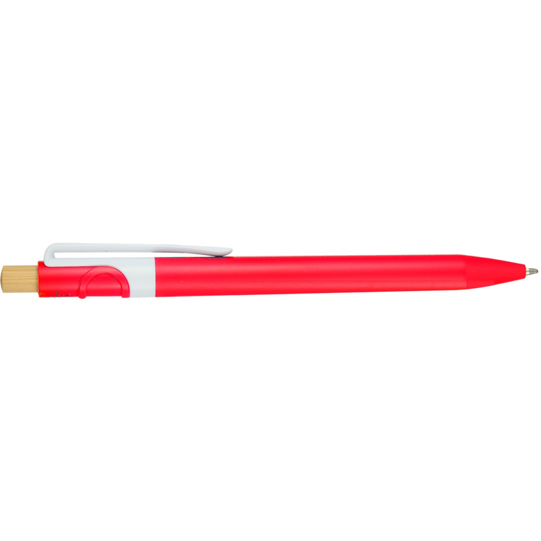 Front View of Red Sunburst Recycled Gel Pen plain