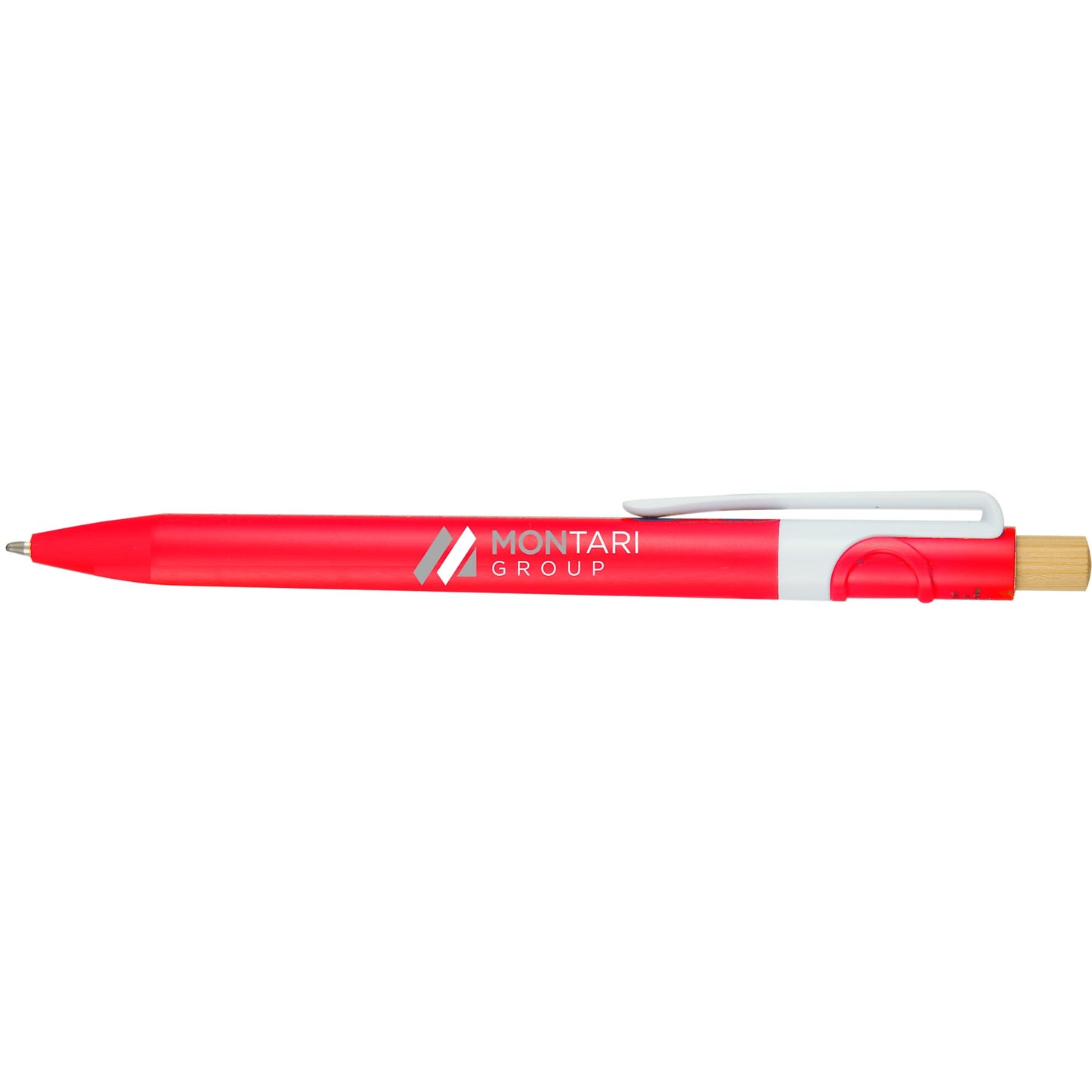 Front View of Red Sunburst Recycled Gel Pen