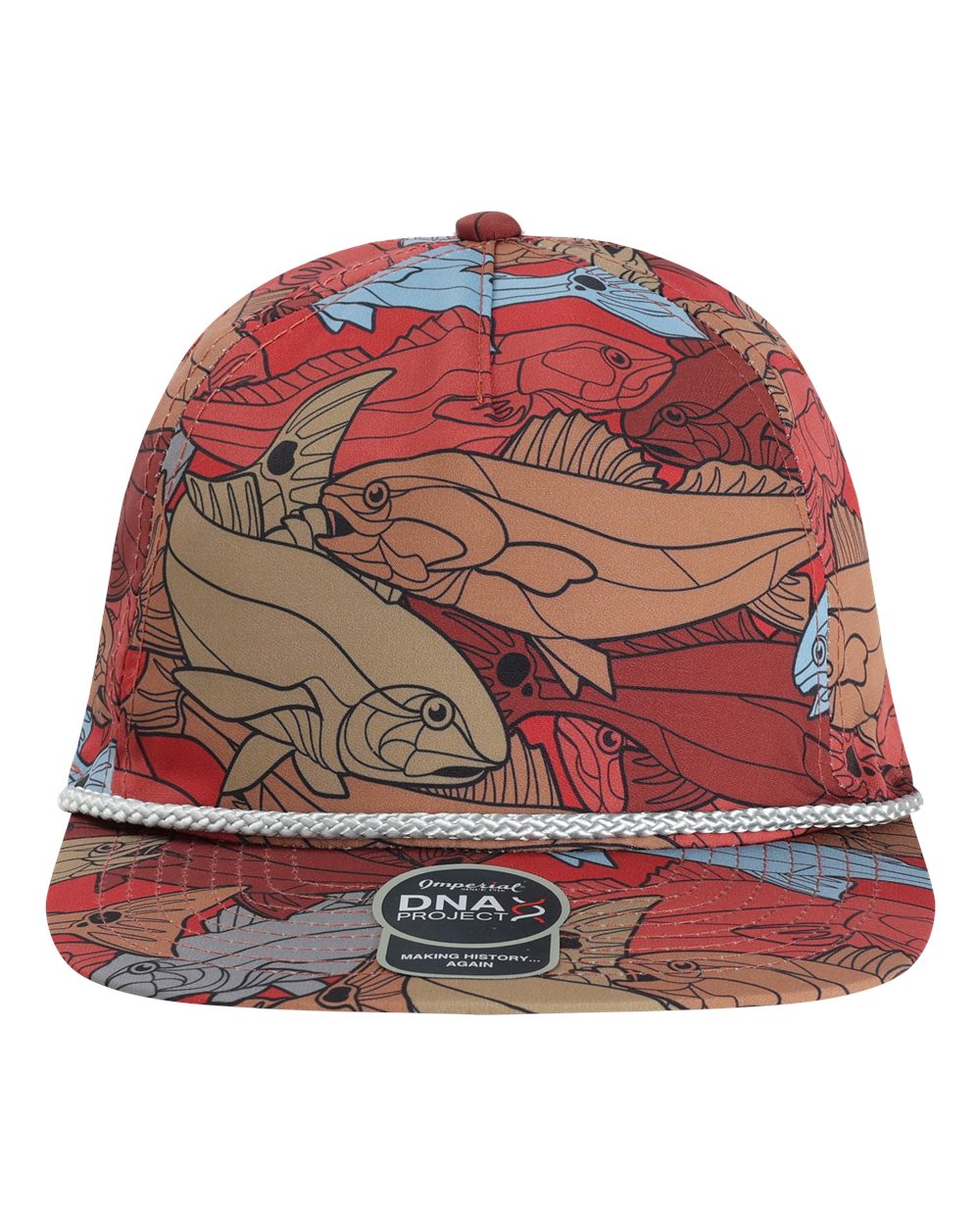 Front View of Red/ Tan The Golden Hour Cap - DNA014