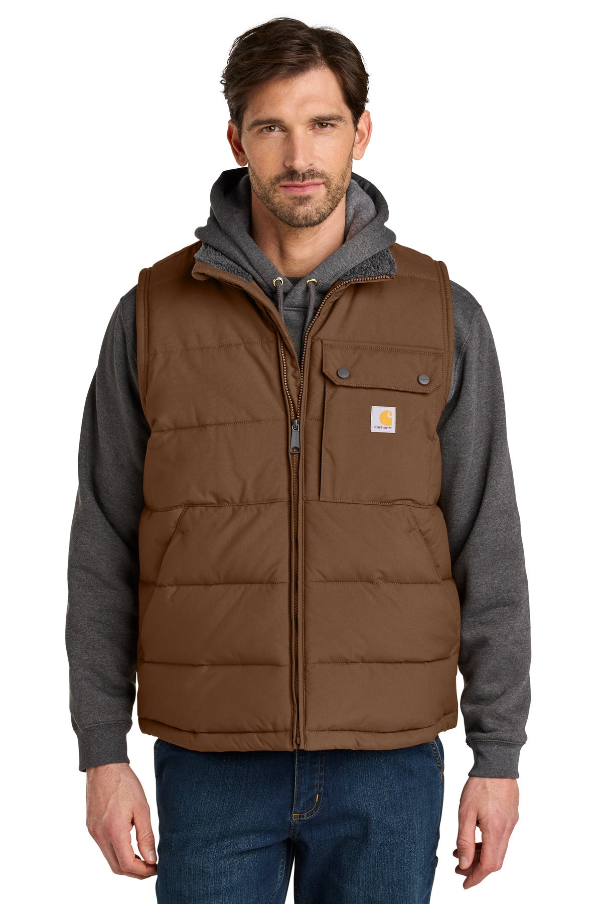 Front View of RedDuckBrn Carhartt Montana Insulated Vest CT105475