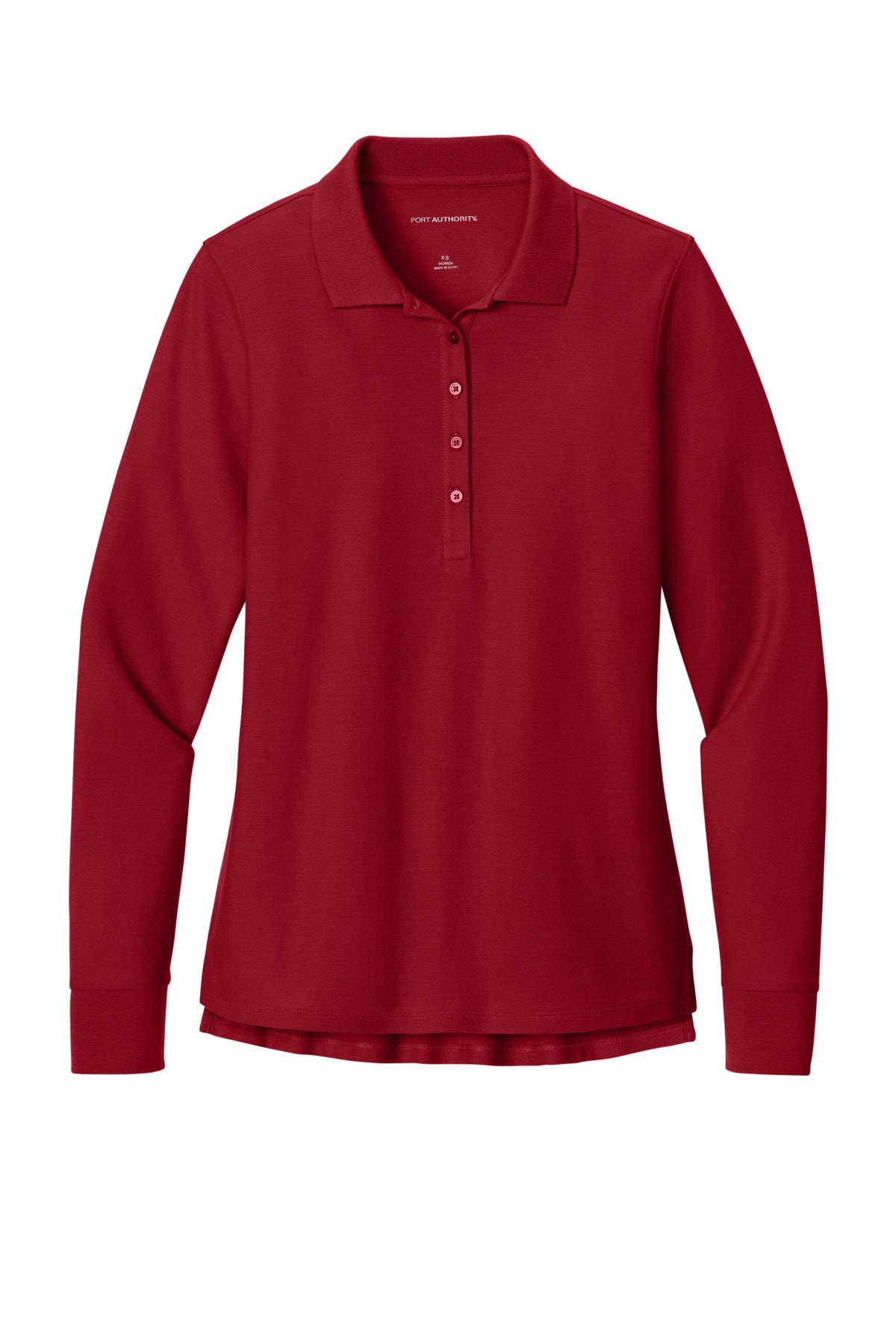 Front View of RichRed Port Authority Women's Wearever Signature Pique Long Sleeve Polo LK200LS