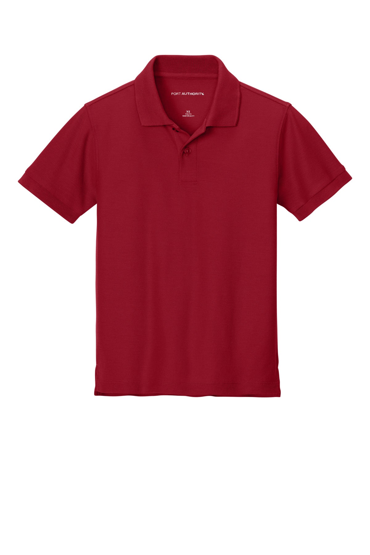 Front View of RichRed Port Authority Youth Wearever Signature Pique Polo Y200