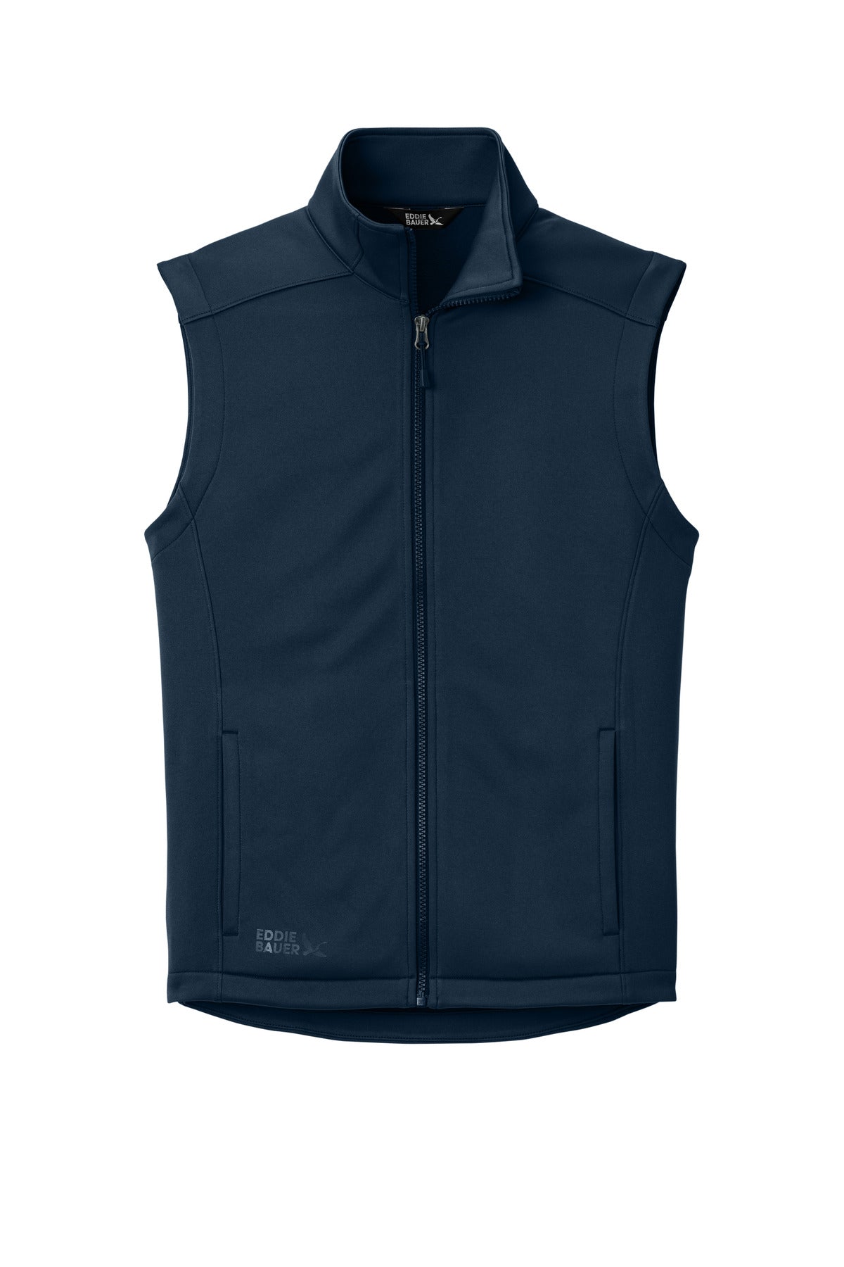 Front View of RiverBlNv Eddie Bauer Smooth Mid Layer Fleece Vest EB2560