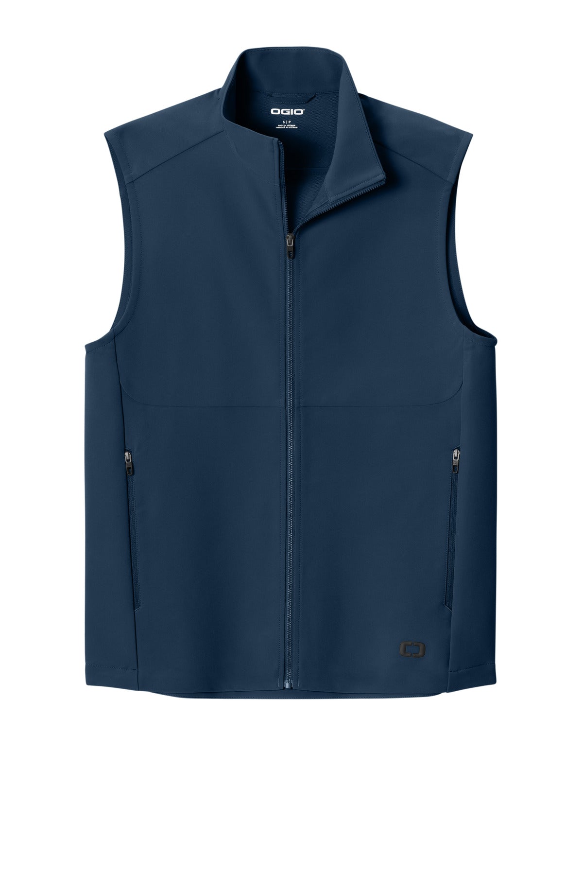 Front View of RiverBlNv OGIO Kinetic Soft Shell Vest OG741