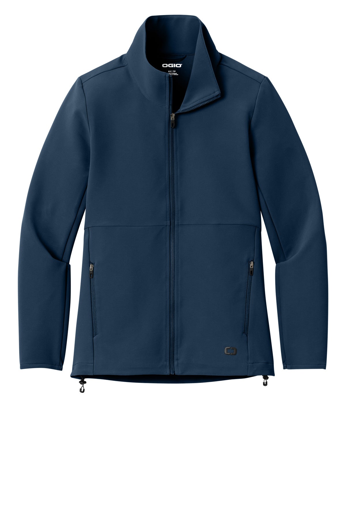 Front View of RiverBlNv OGIO Women's Kinetic Soft Shell LOG740