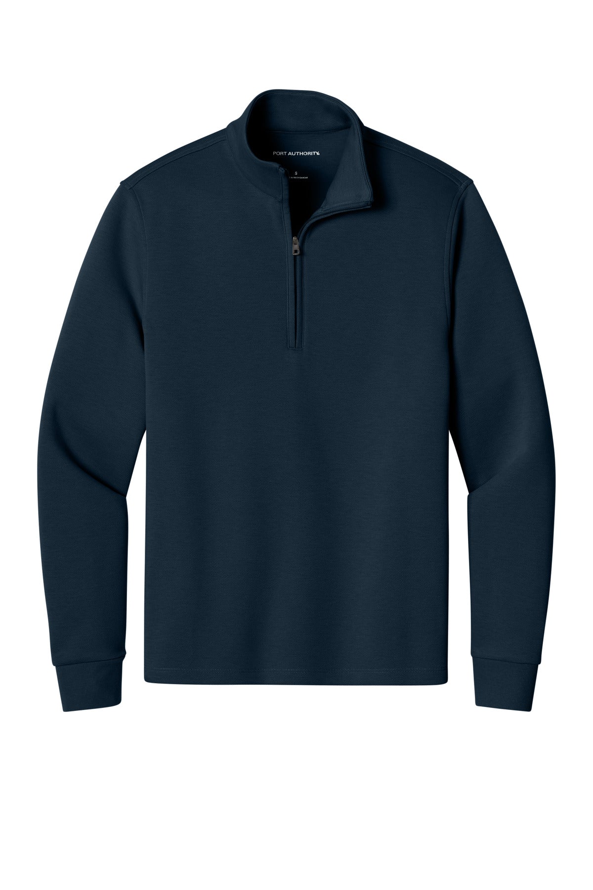 Front View of RiverBlNv Port Authority Wearever Signature Double Pique 1/4-Zip K210