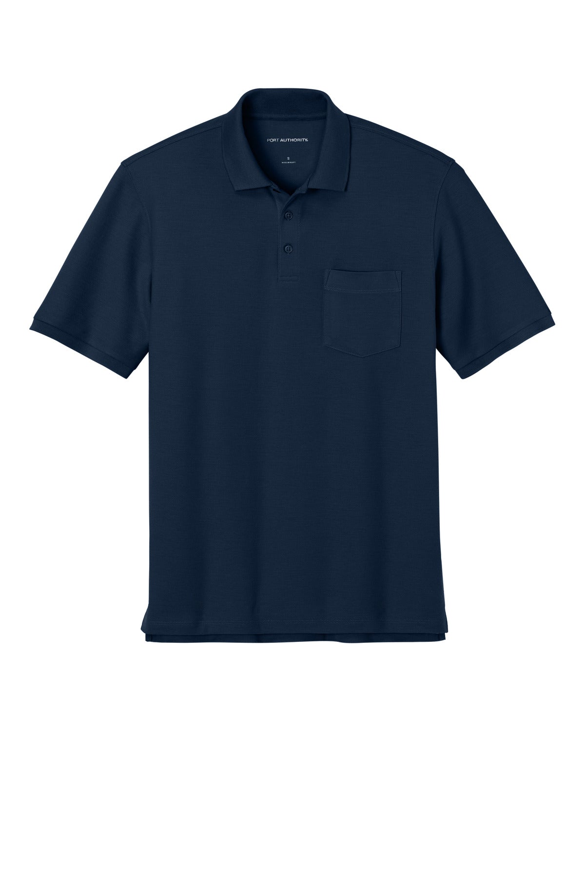 Front View of RiverBlNv Port Authority Wearever Signature Pique Pocket Polo K200P
