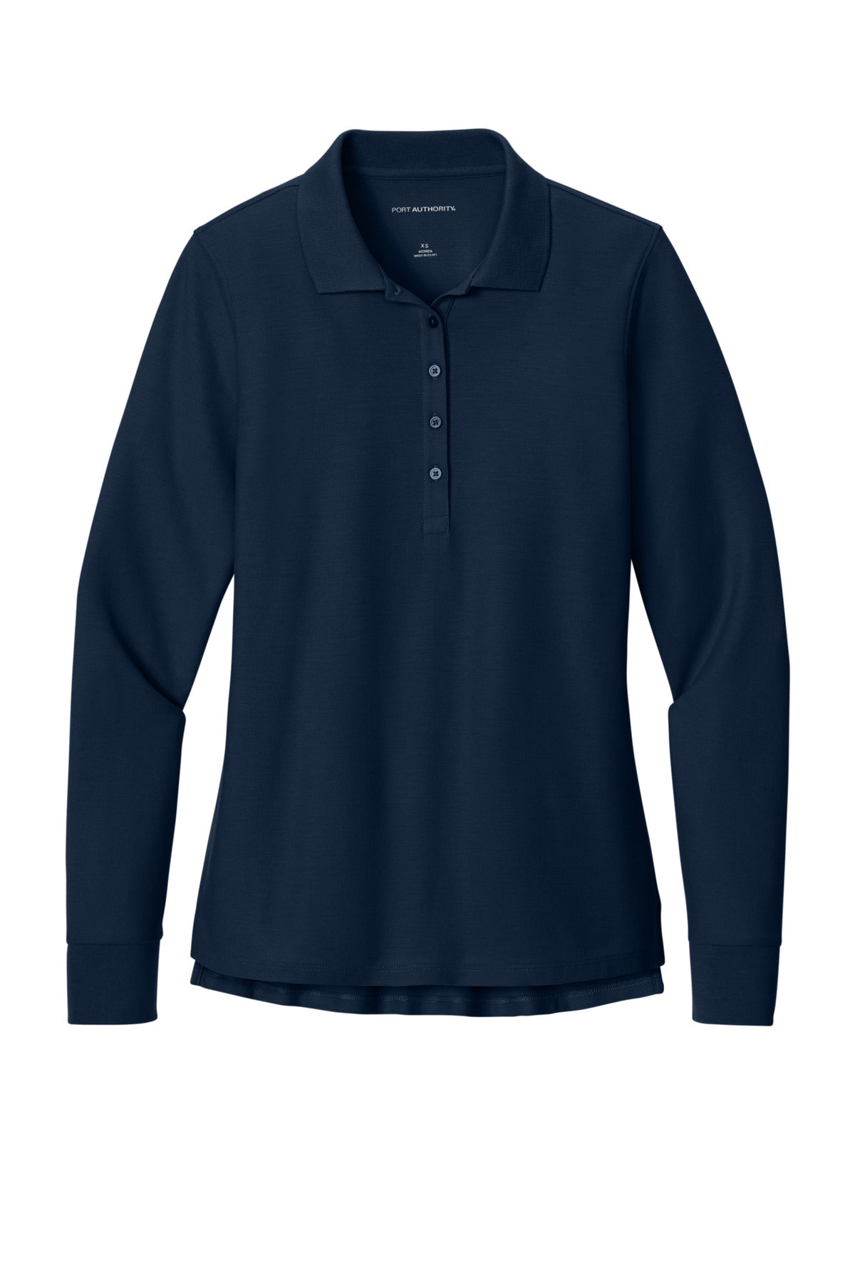 Front View of RiverBlNv Port Authority Women's Wearever Signature Pique Long Sleeve Polo LK200LS