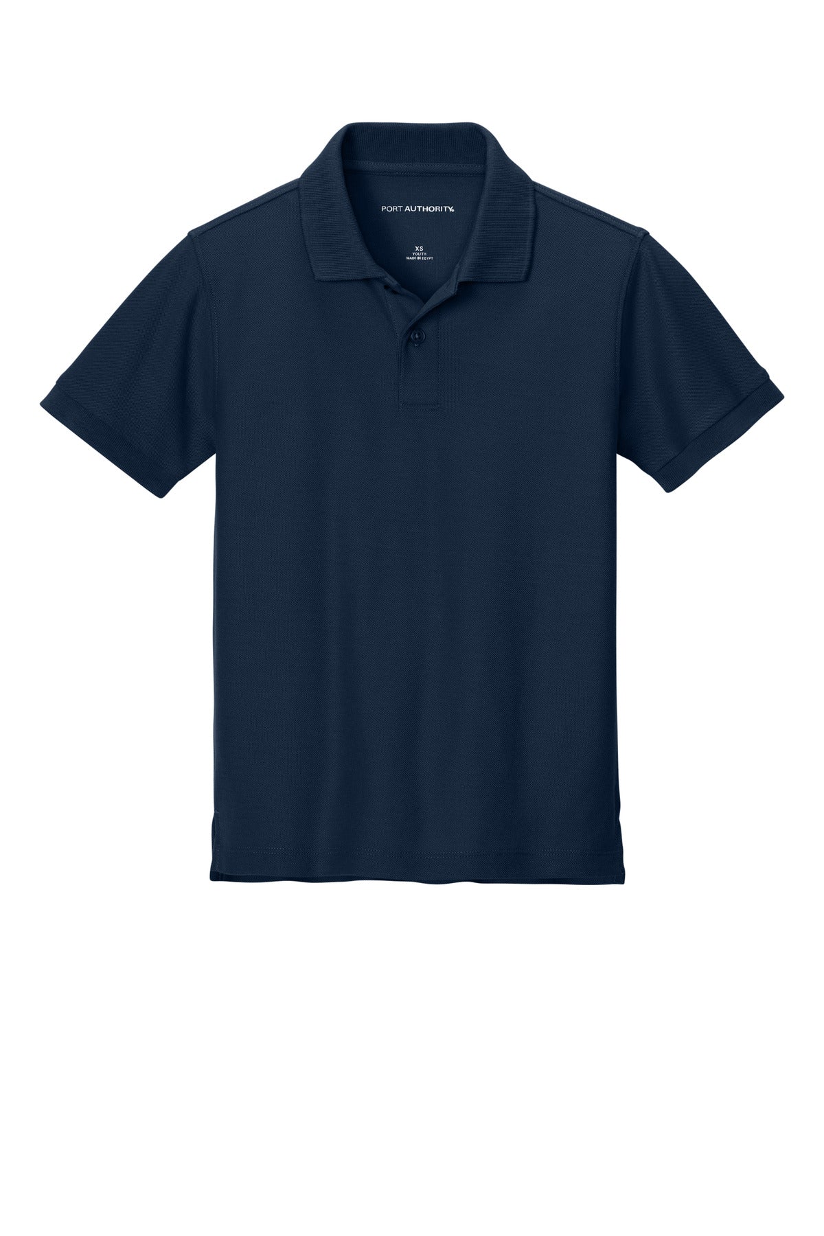 Front View of RiverBlNv Port Authority Youth Wearever Signature Pique Polo Y200