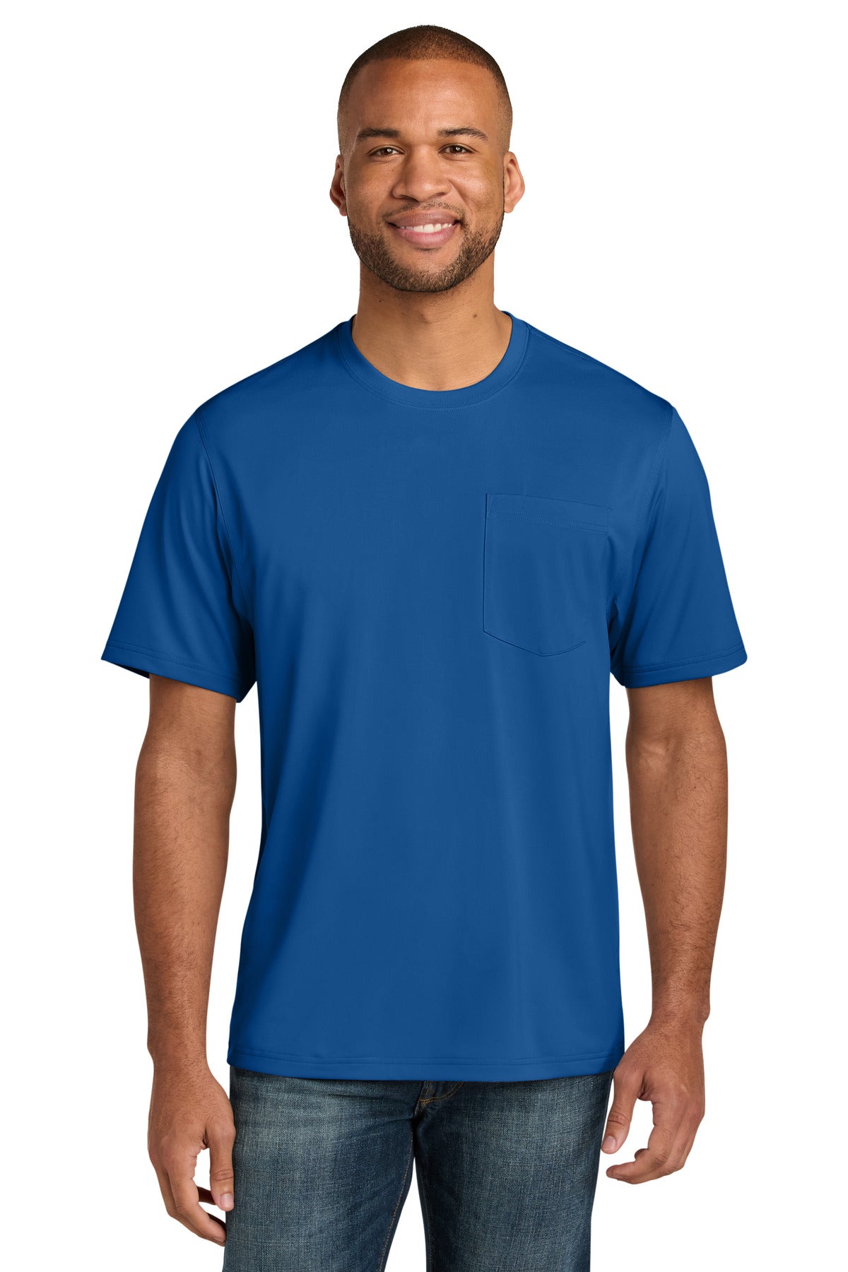 Front View of Royal CornerStone Tall Workwear Pro Short Sleeve Pocket Tee TLCS440P