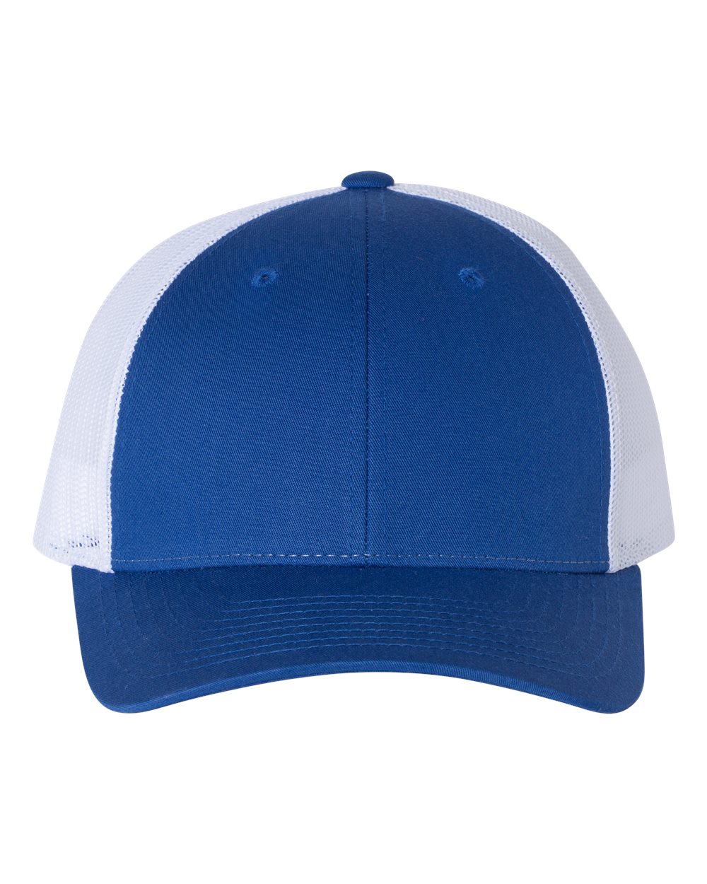 Front View of Royal/ White Low Pro Trucker Cap - 115