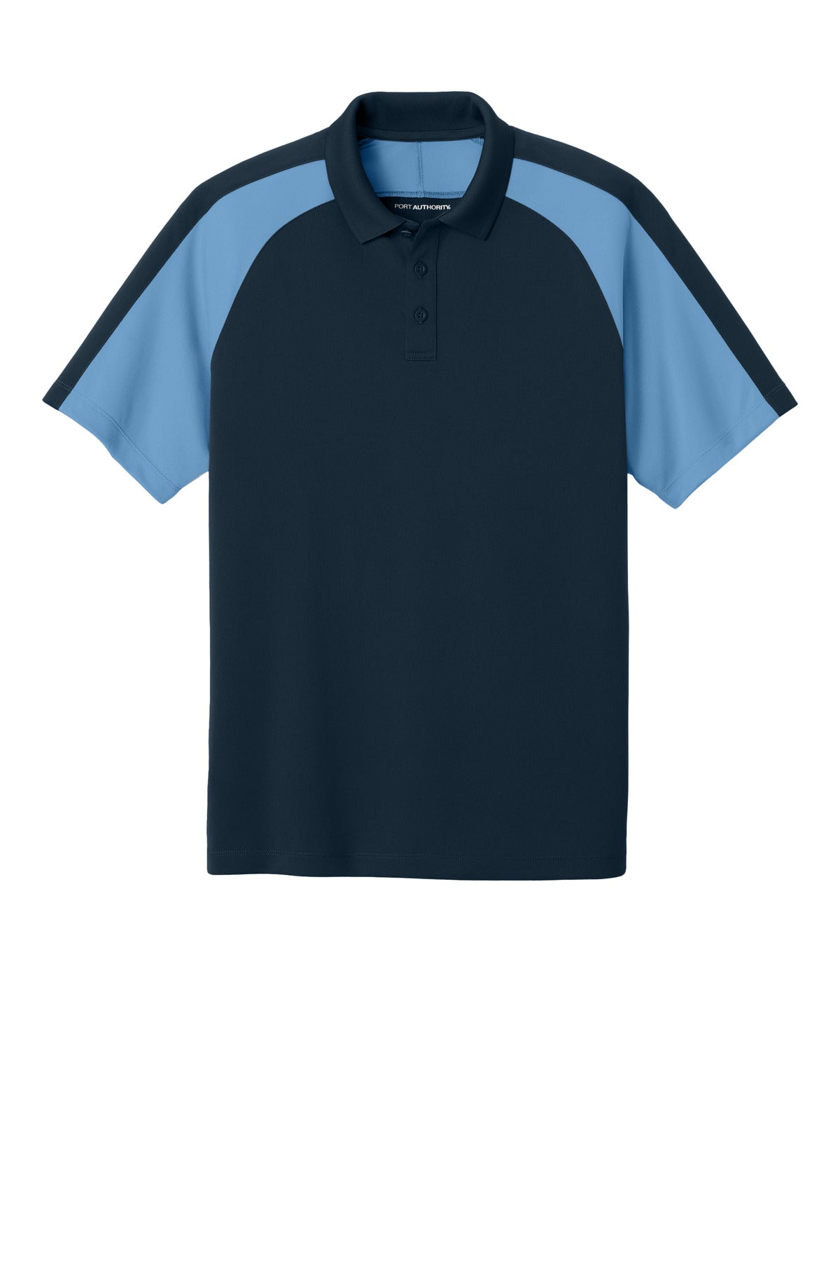 Front View of RvBNv/CarB Port Authority Wearever Performance Pique Colorblock Polo K247