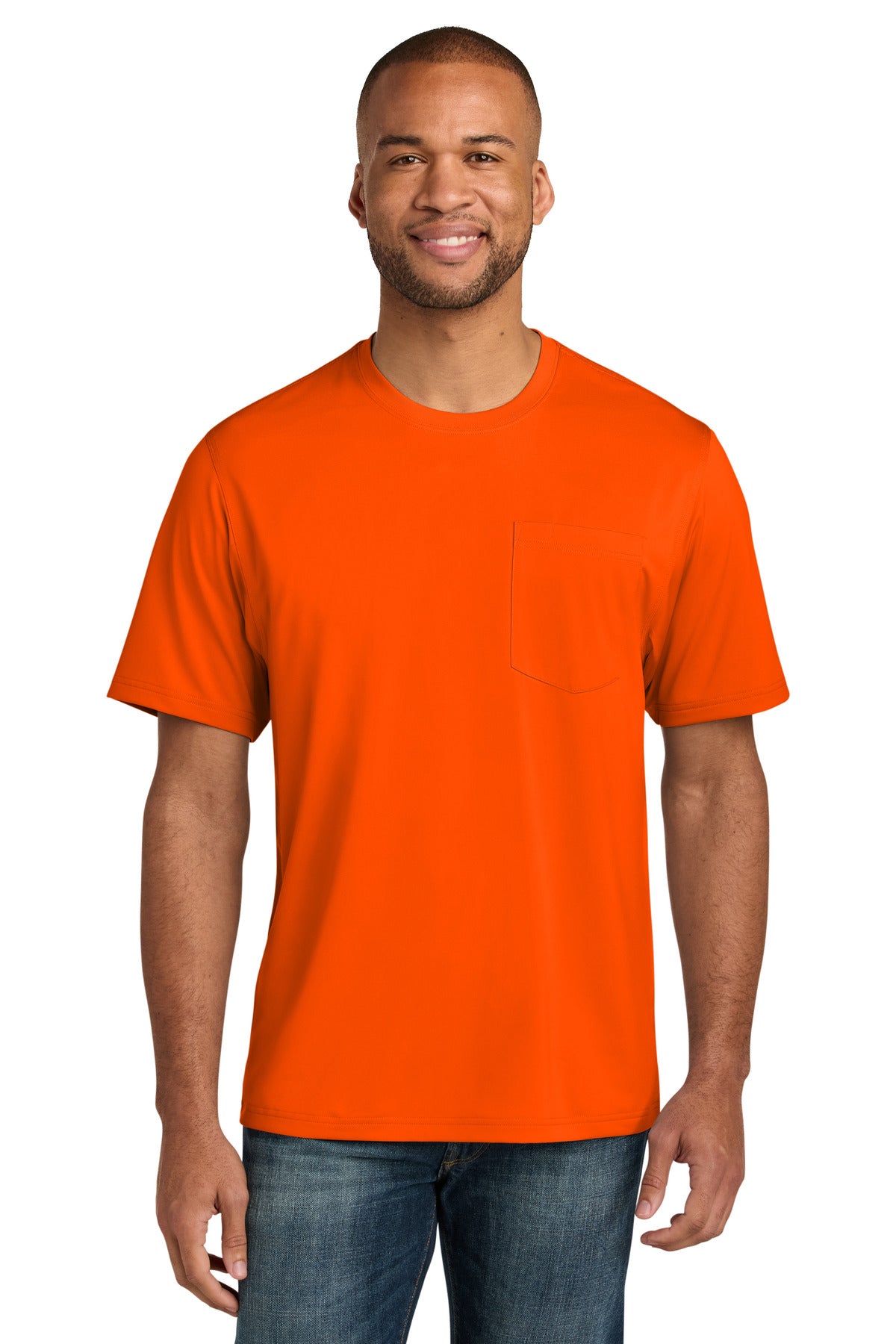 Front View of SftyOrg CornerStone Workwear Pro Short Sleeve Pocket Tee CS440P