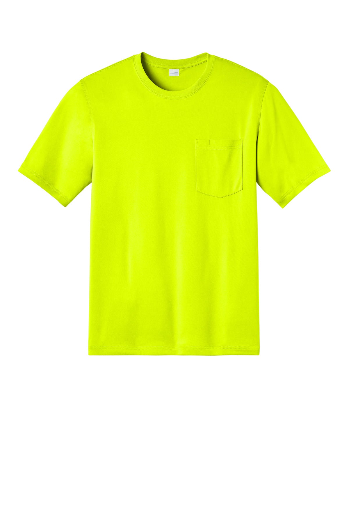 Front View of SftyYellow CornerStone Workwear Pro Short Sleeve Pocket Tee CS440P