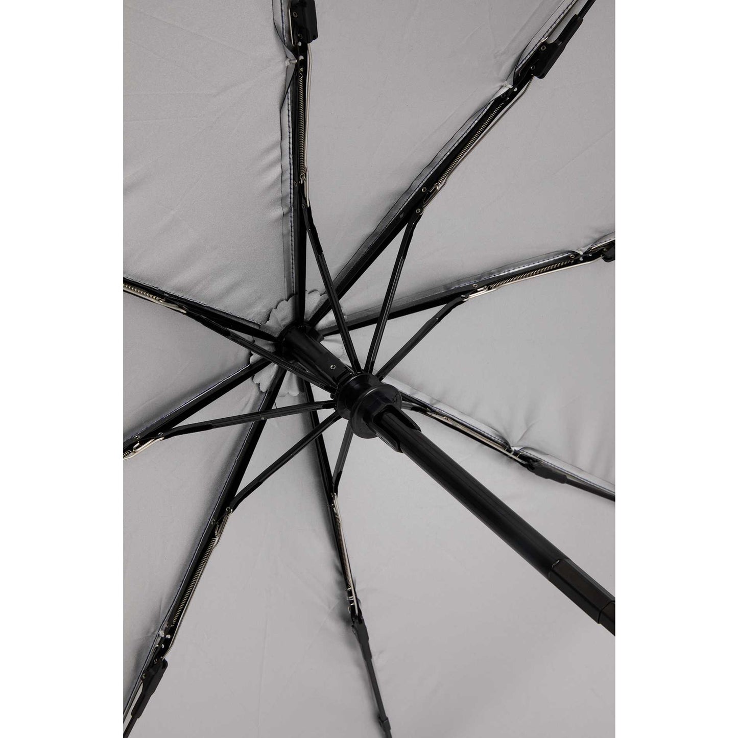 Front View of Silver 42" Folding Auto Open/Close Umbrella