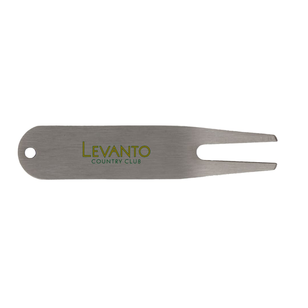 Front View of Silver Classic Metal Divot Tool