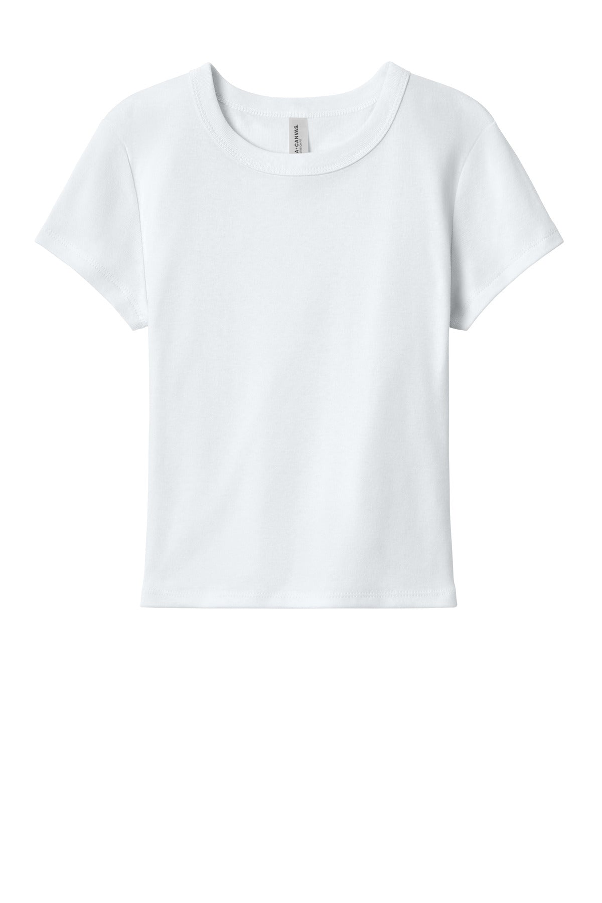 Front View of SldWhBlend BELLA+CANVAS Women's Micro Rib Baby Tee BC1010