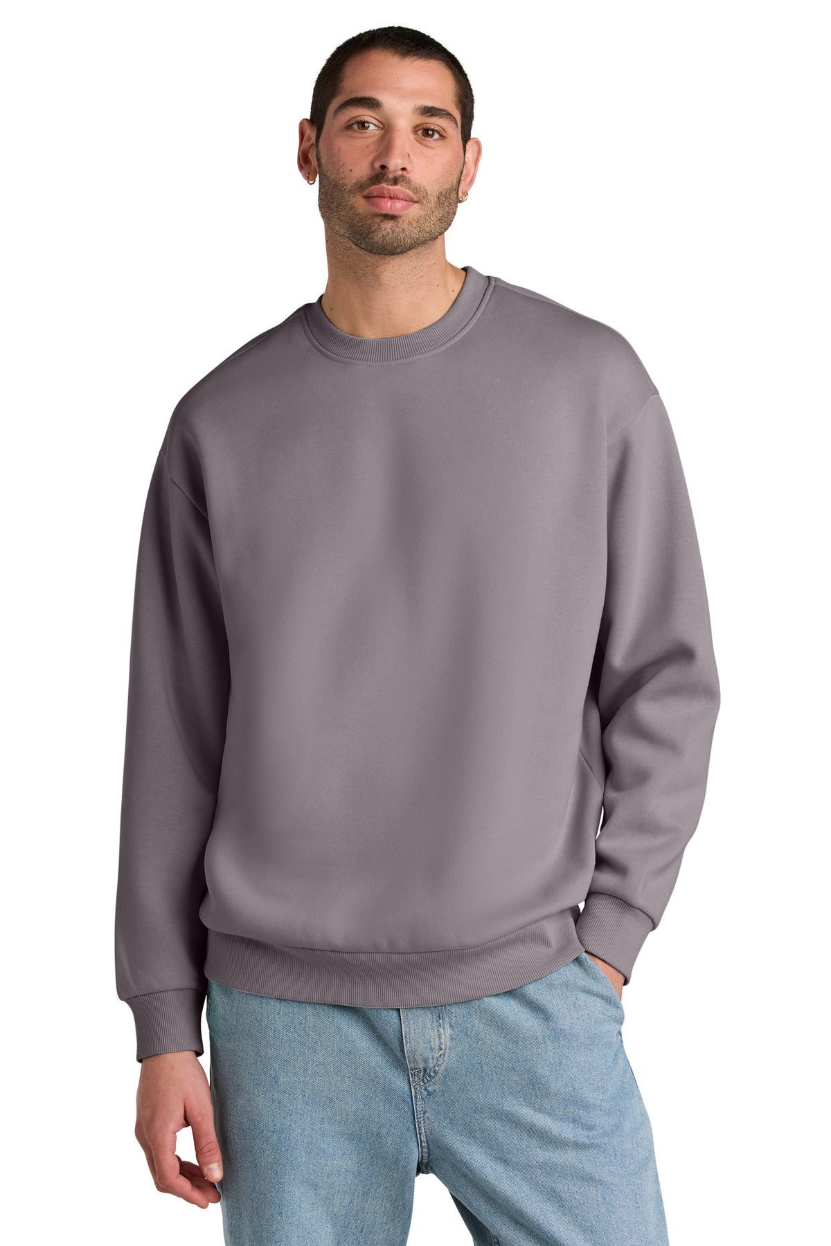 Front View of SmkyAmthst District V.I.T. Heavyweight Fleece Crew DT6154