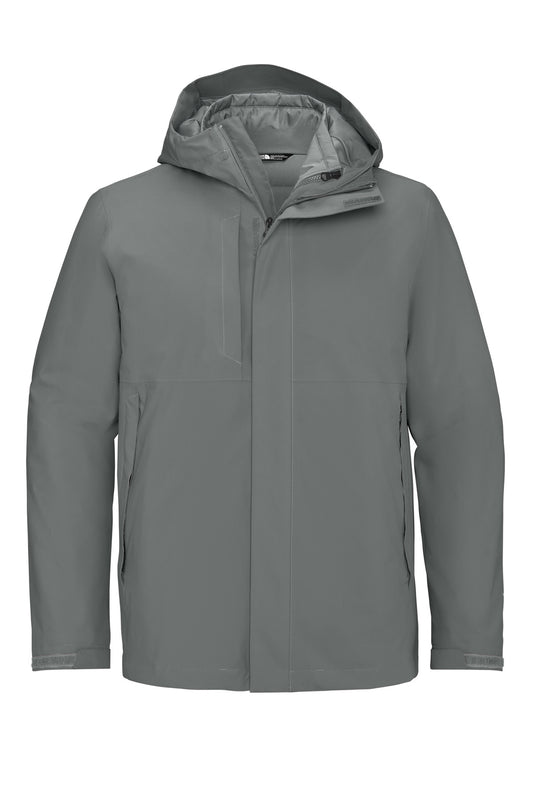 Front View of SmokedPrGy The North Face Castle Valley Triclimate 3-in-1 Jacket NF0A8FQH