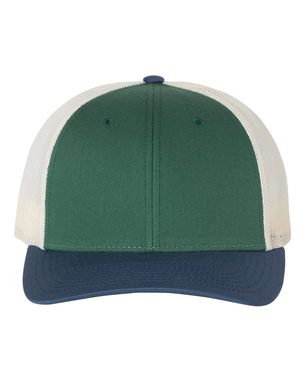 Front View of Spruce/ Birch/ Light Navy Low Pro Trucker Cap - 115