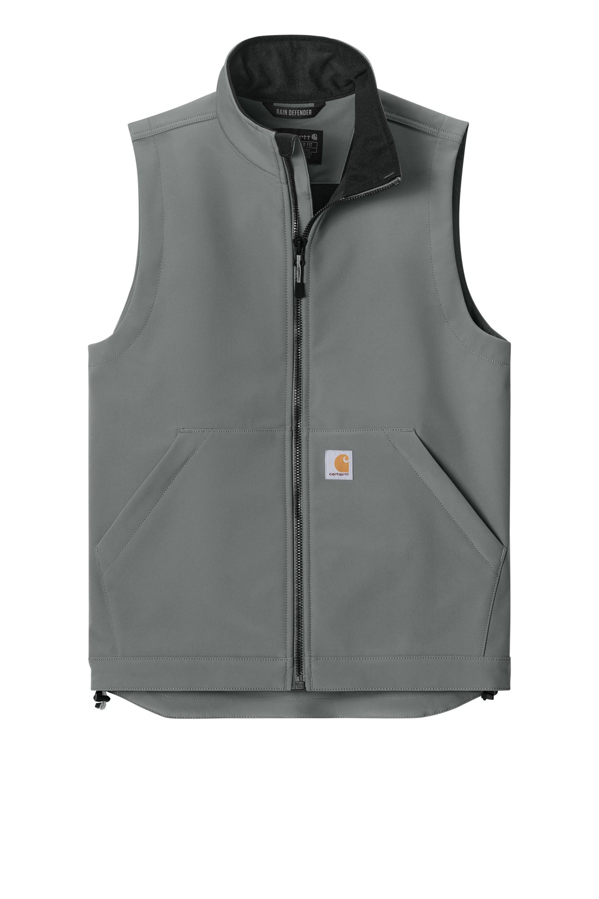 Front View of Steel Carhartt Rain Defender Soft Shell Vest CT106439