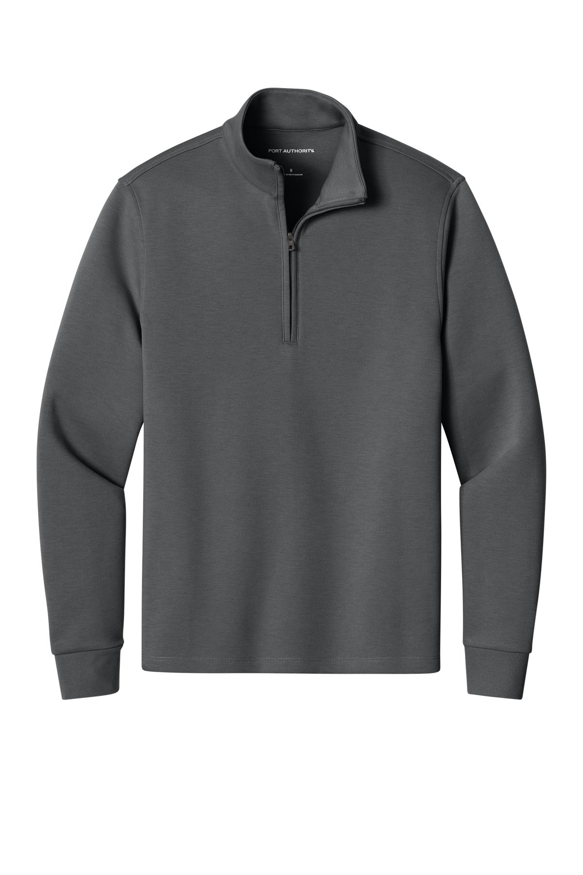 Front View of StormGrey Port Authority Wearever Signature Double Pique 1/4-Zip K210