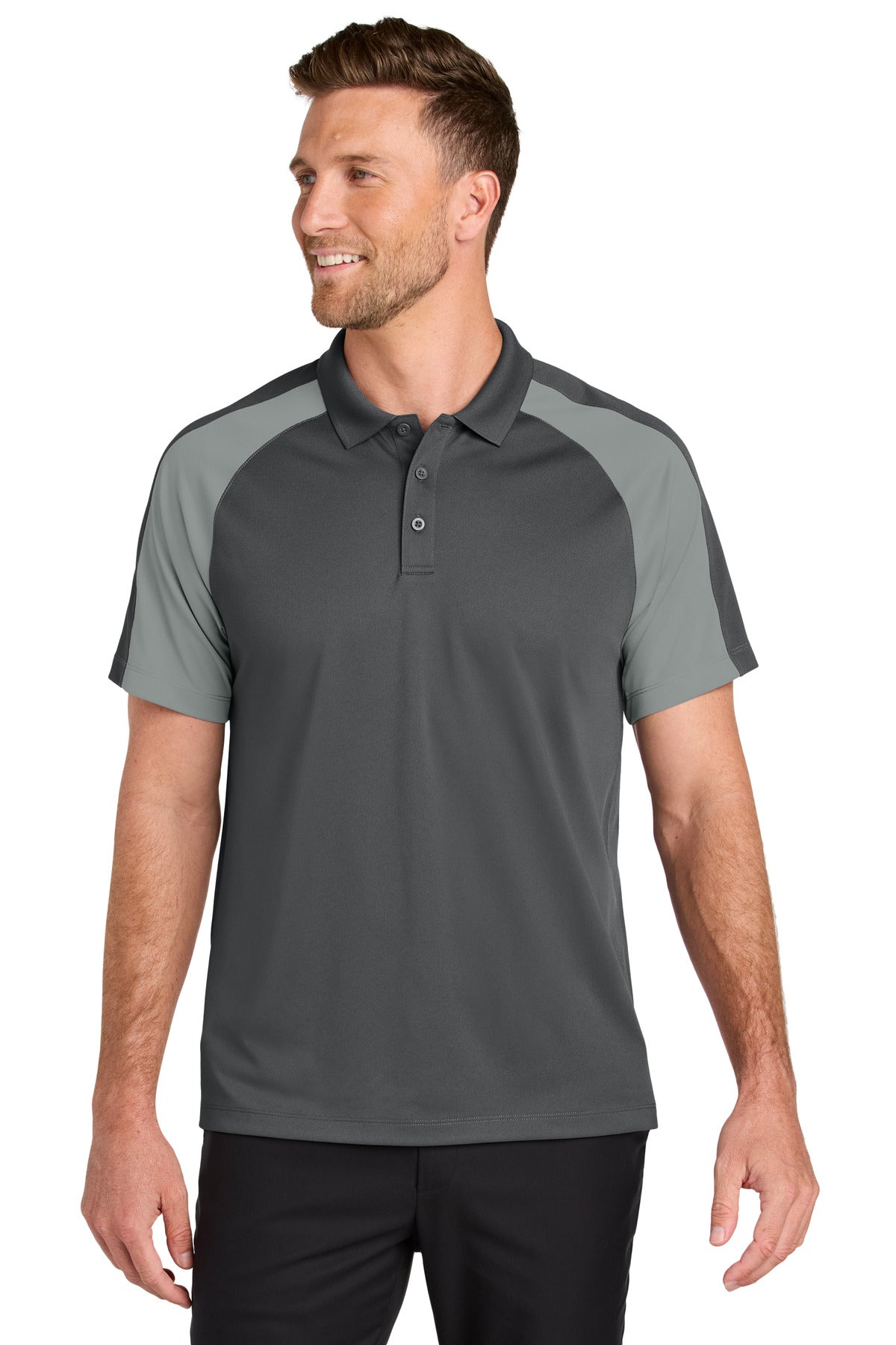 Front View of StrmG/GsG Port Authority Wearever Performance Pique Colorblock Polo K247
