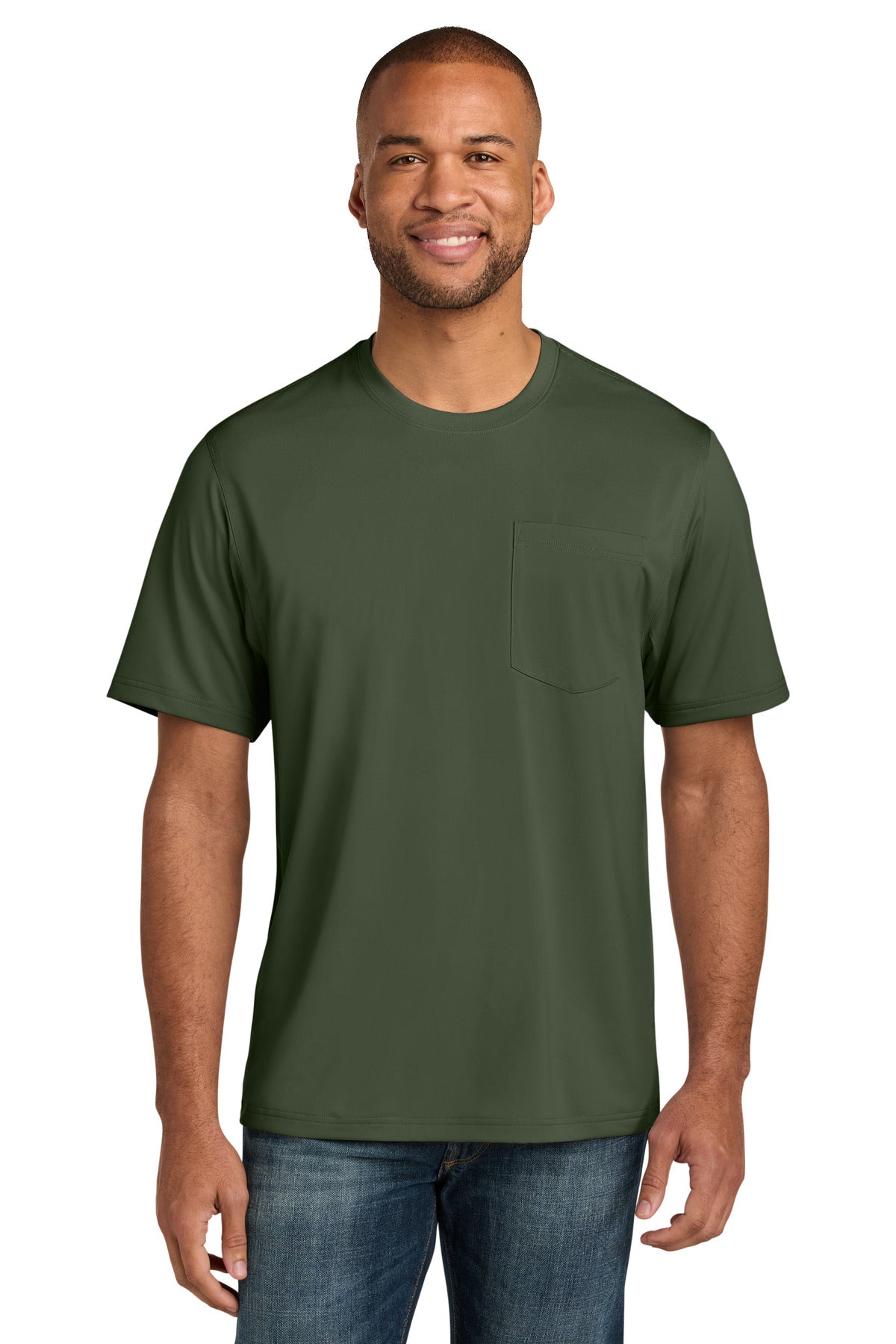 Front View of TacticalGn CornerStone Workwear Pro Short Sleeve Pocket Tee CS440P