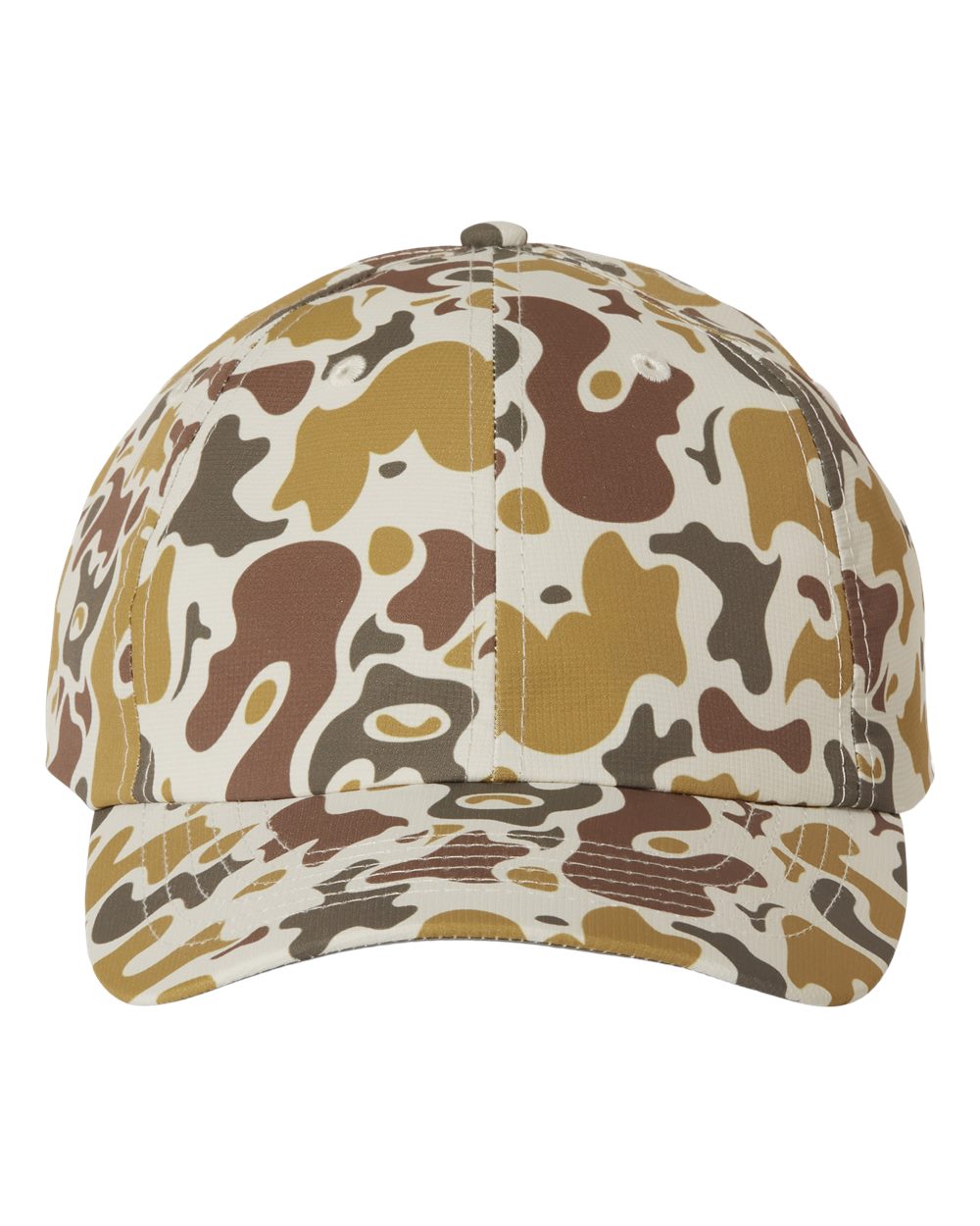 Front View of Tan Duck Camo Alter Ego Cap - X210R