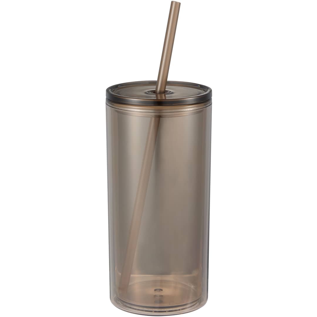 Front View of Tan Marly Recycled Acrylic Tumbler 16oz plain